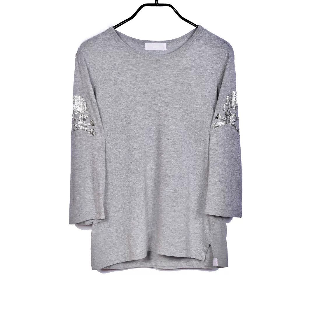 Mastermind Japan MMJ Gray Rhinestone Skull 3/4 Sleeve Tee Size US M / EU 48-50 / 2 - 1 Thumbnail