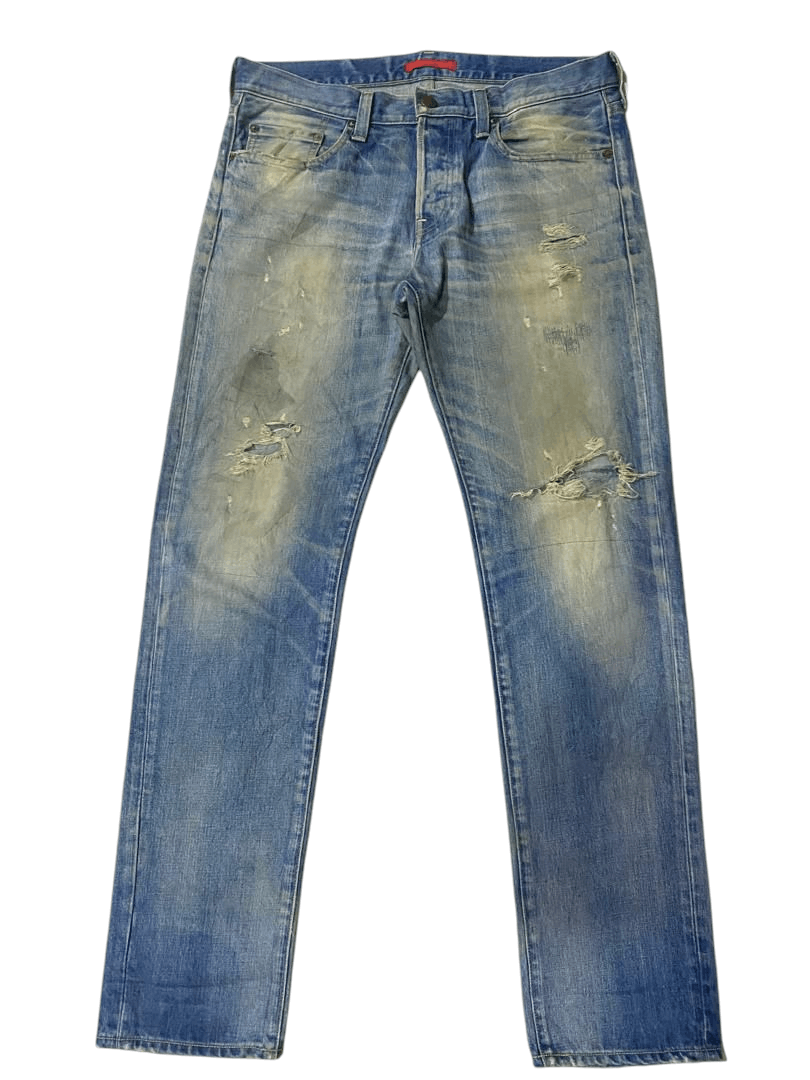 If Six Was Nine × Japanese Brand Vintage Japanese Brand Red Card Blue Washed Distressed Jeans Size US 36 / EU 52 - 1 Thumbnail