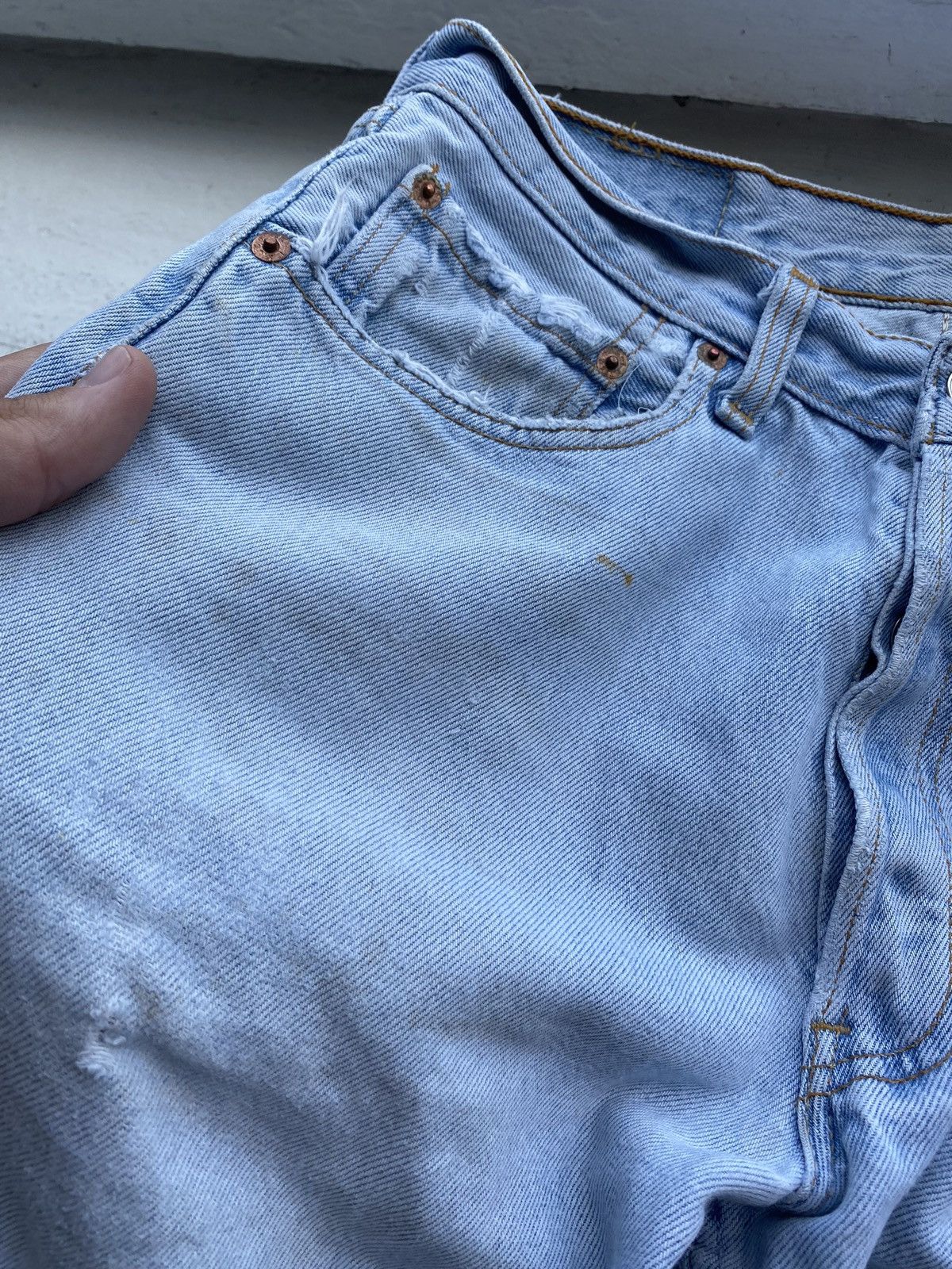 Levi's 🔥VNTG LEVIS 501 LIGHT WASHED DISTRESSED OG BLUE MENS JEANS Size US 30 / EU 46 - 24 Thumbnail