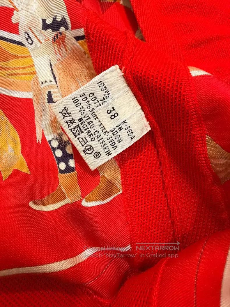 Hermes Hermes Red Indian Printed Silk T-Shirt Size XS / US 0-2 / IT 36-38 - 7 Thumbnail