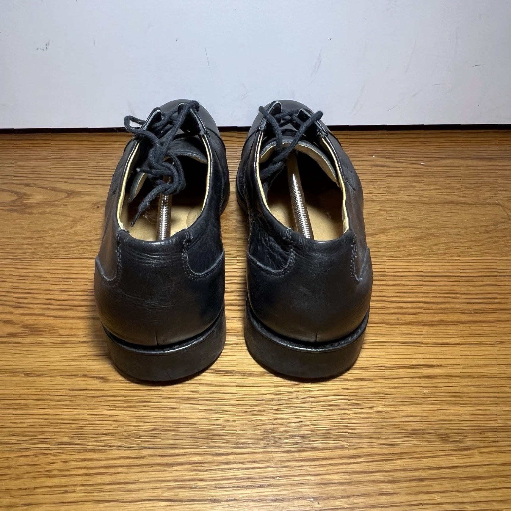 Vintage Mens Belvedere Duke Cap Toe Oxfords Leather Black Dress Shoes Size 12 Size ONE SIZE - 3 Thumbnail