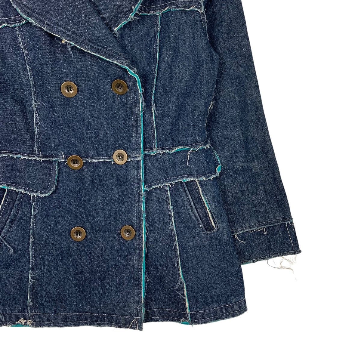 Japanese Brand B+L Double Breasted Deconstructed Denim Jacket #1939-C84 Size L / US 10 / IT 46 - 4 Thumbnail