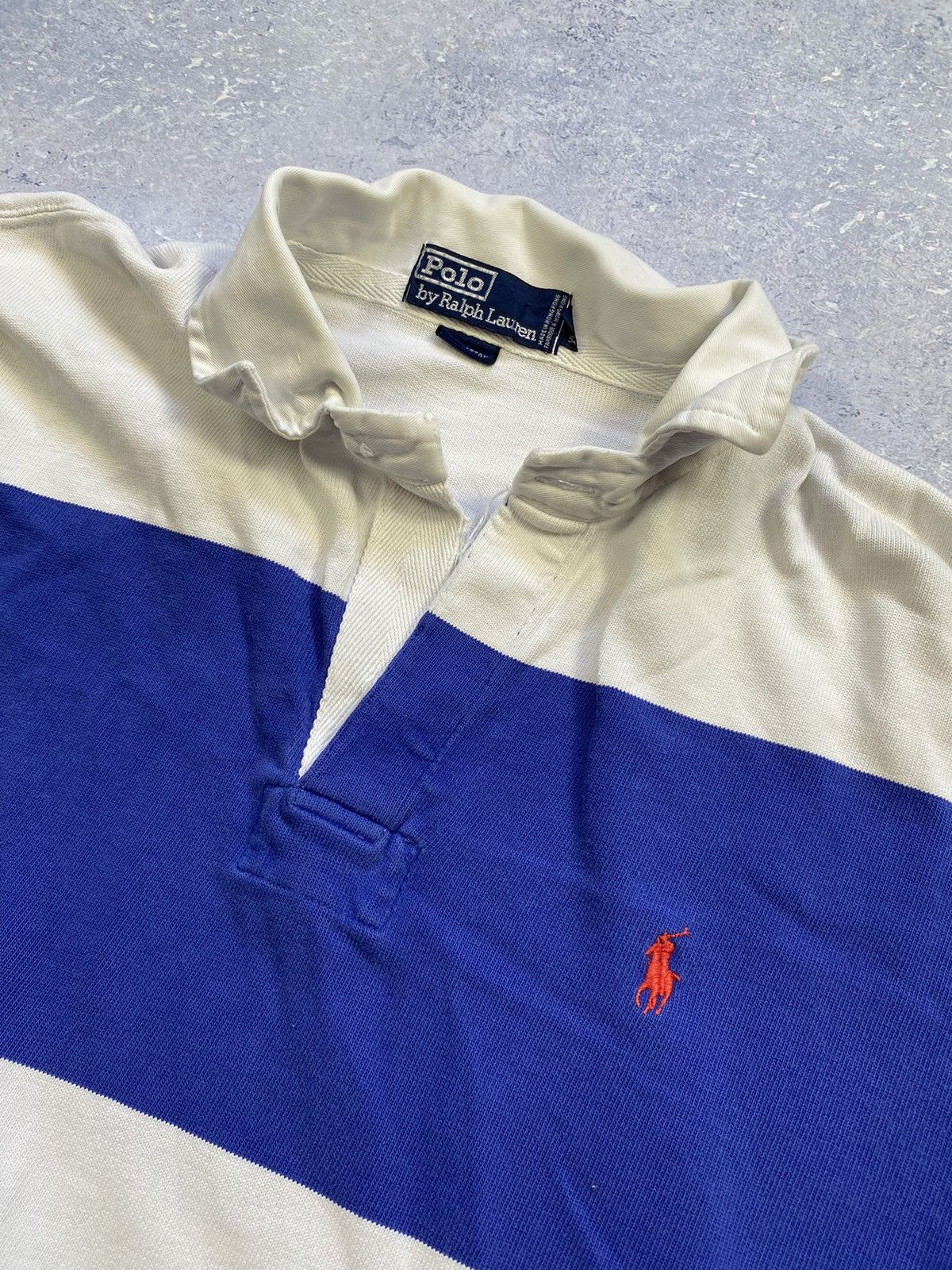 Polo Ralph Lauren × Ralph Lauren × Vintage Vintage Polo Ralph Lauren Men’s Blue Rugby Sweatshirt Size US XL / EU 56 / 4 - 4 Thumbnail
