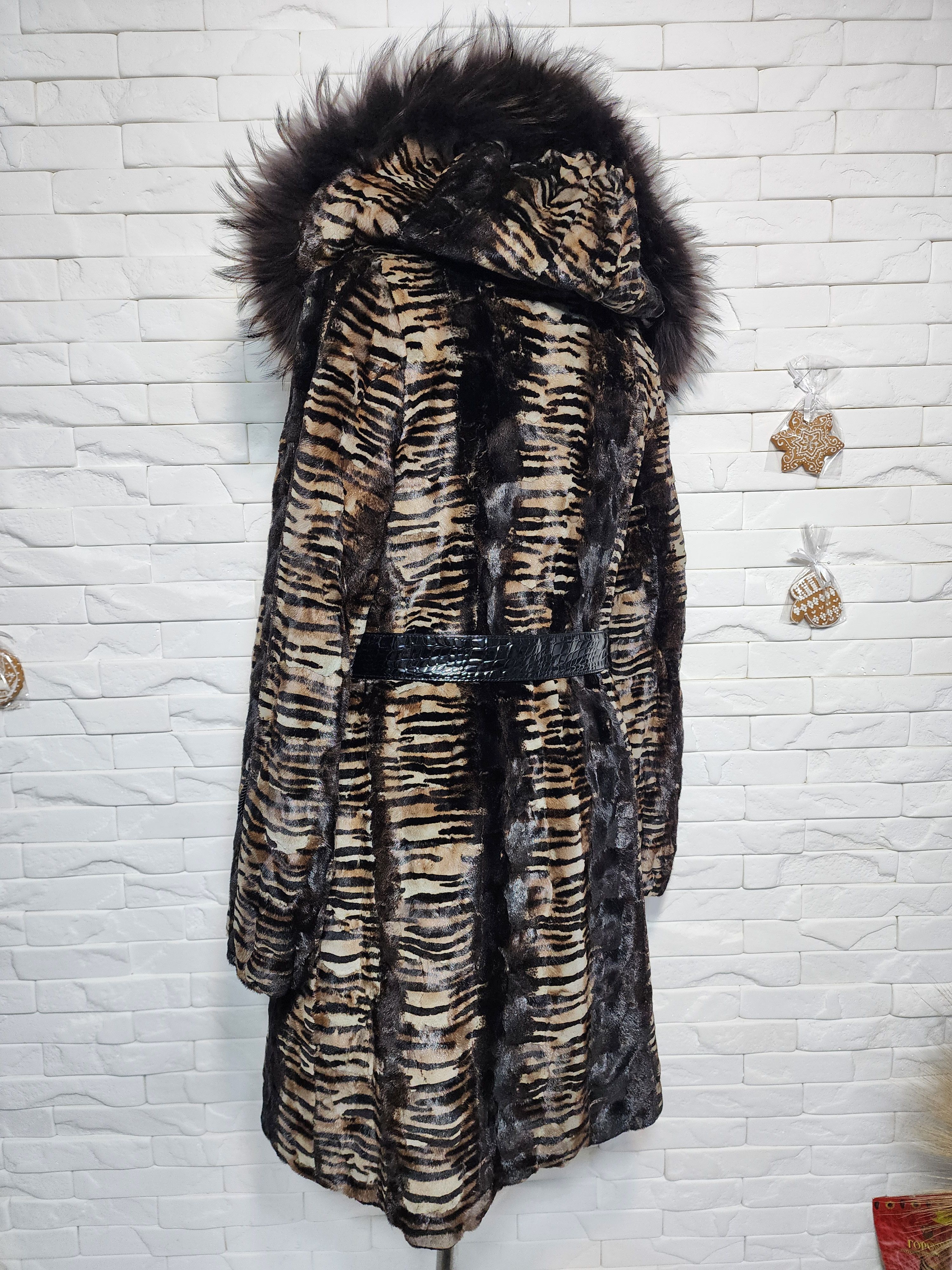 Furla Brown Mink Fur Hooded Coat - Women's Warm Luxury Outerwear Size L / US 10 / IT 46 - 6 Thumbnail