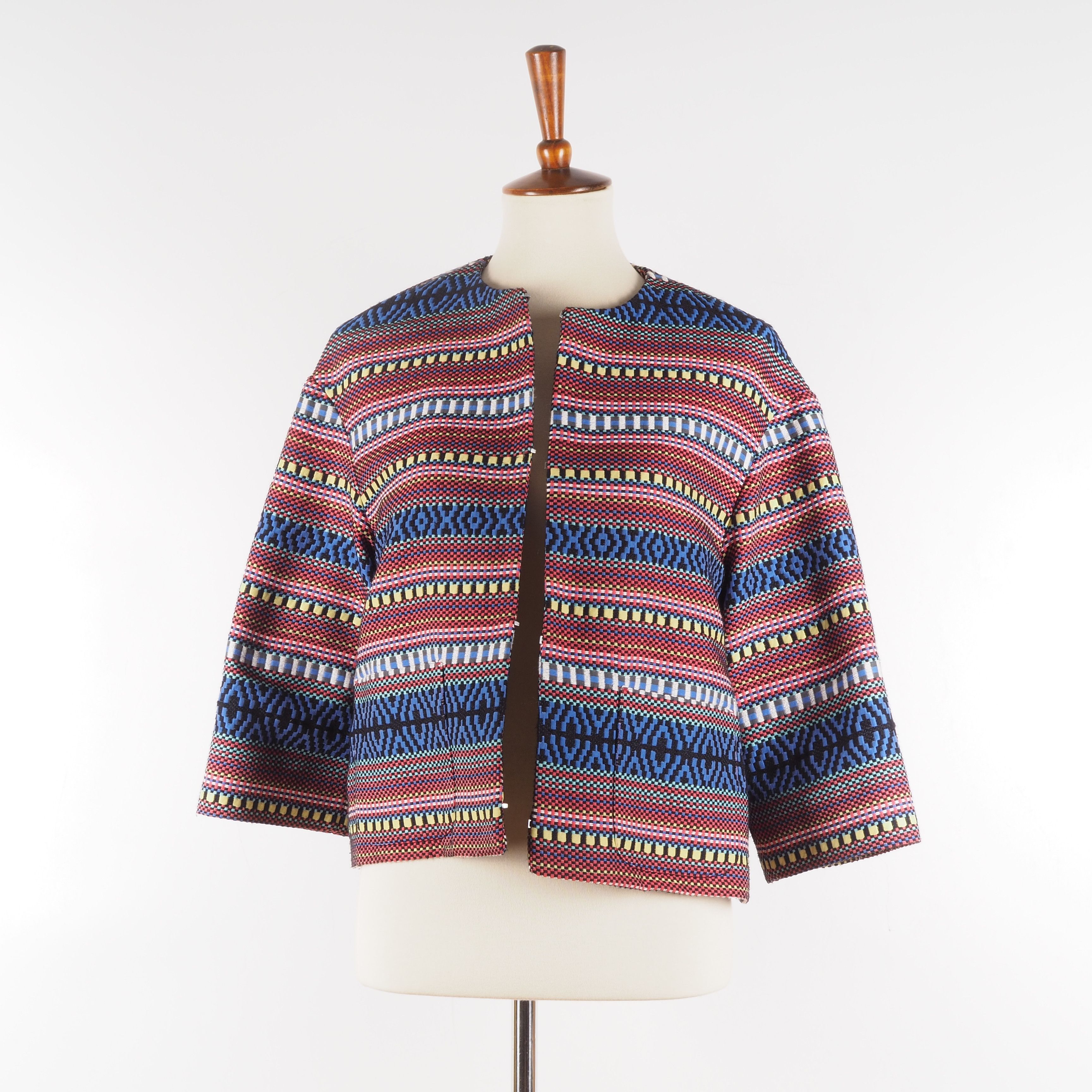 Max Mara × Weekend Max Mara Max Mara Weekend Tribal Pattern Cropped Jacket Multicolor Size M / US 6-8 / IT 42-44 - 5 Thumbnail