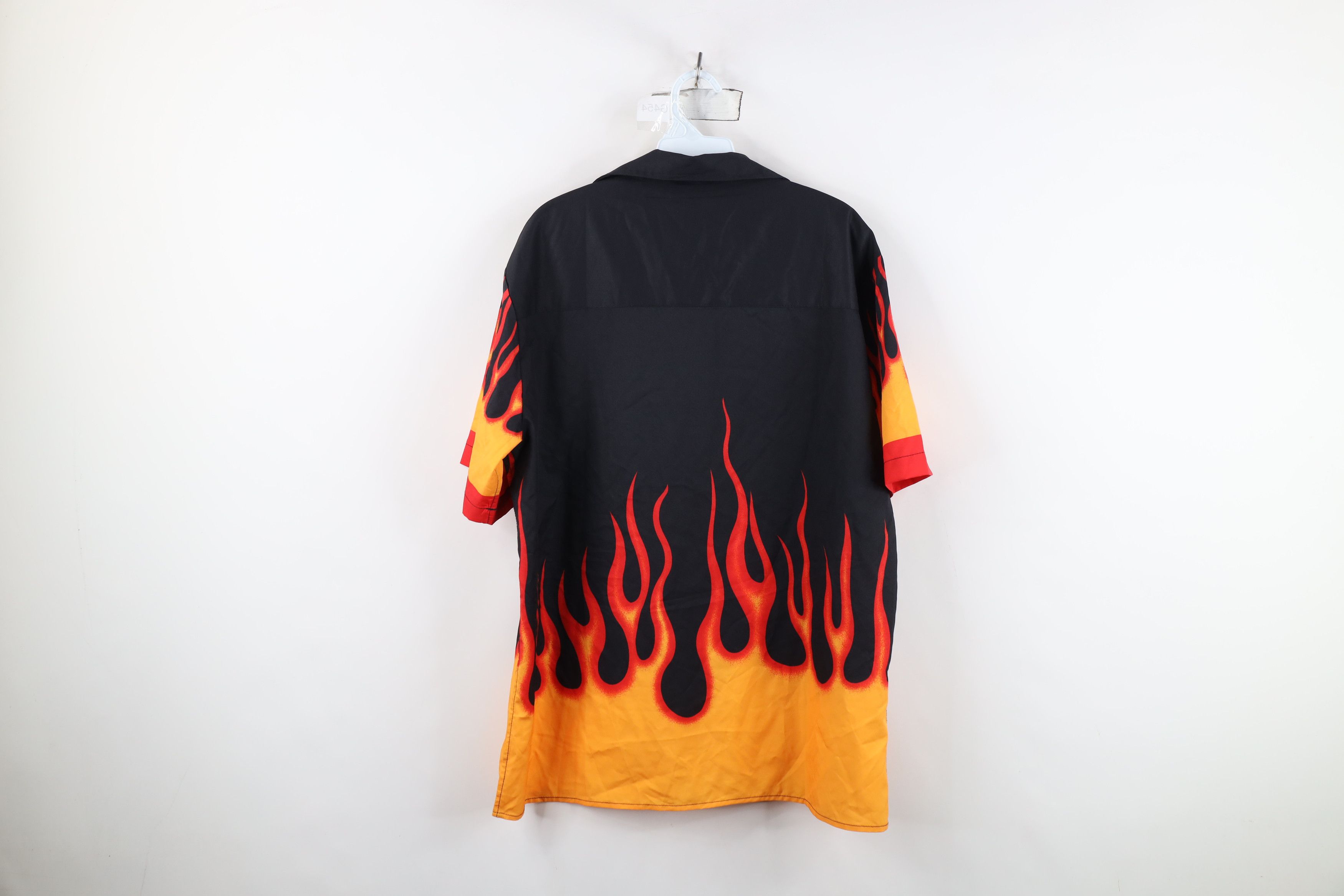 Vintage Vintage 90s Y2K Streetwear Fire Flames Collared Button Shirt Size US L / EU 52-54 / 3 - 12 Thumbnail