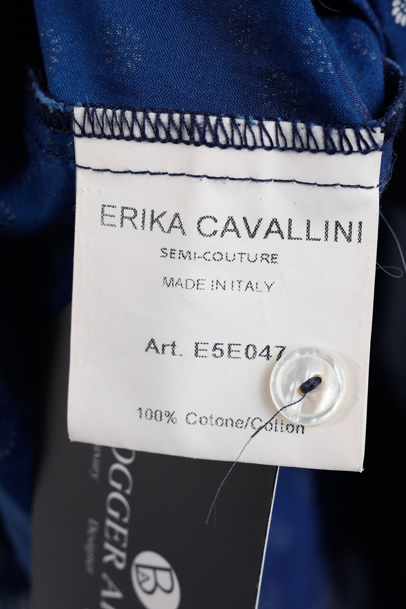 Designer Erika Cavallini SS/15 Blue Daisy Cotton Belted Shirt Dress Size XS / US 0-2 / IT 36-38 - 10 Thumbnail