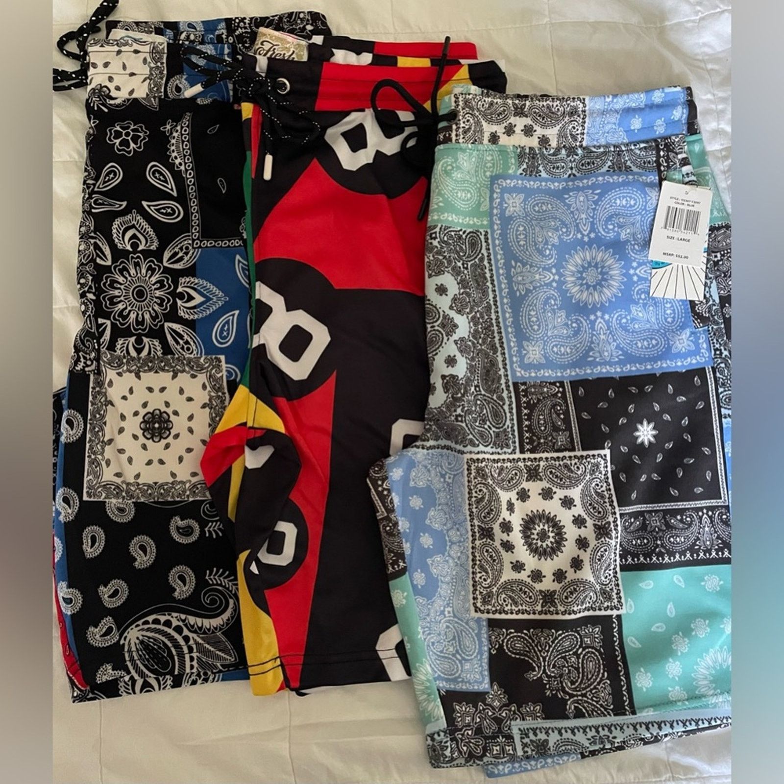 Other LOT OF 3- Drill Clothing Company Board Shorts Trunks Size L Size US 36 / EU 52 - 1 Thumbnail