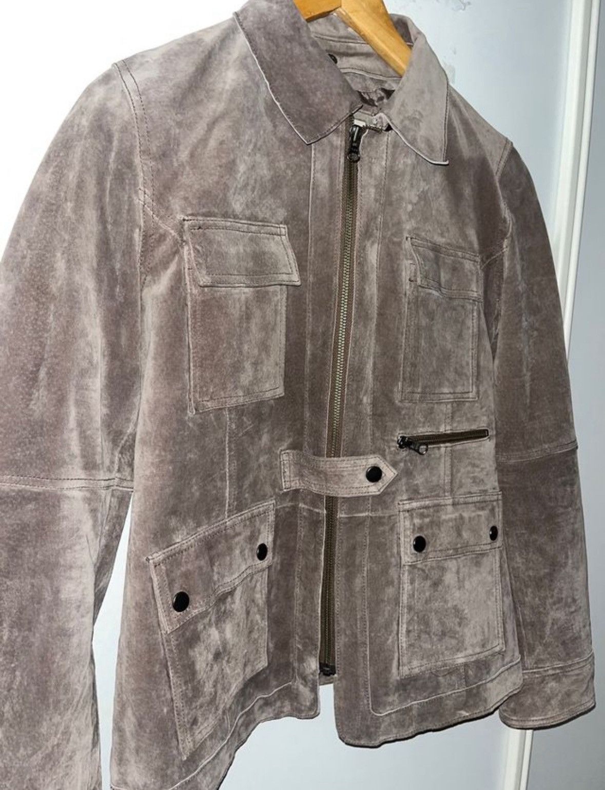 Other Vintage Suede Leather Jacket – Size M – Pockets –Zip Closure Size M / US 6-8 / IT 42-44 - 2 Thumbnail