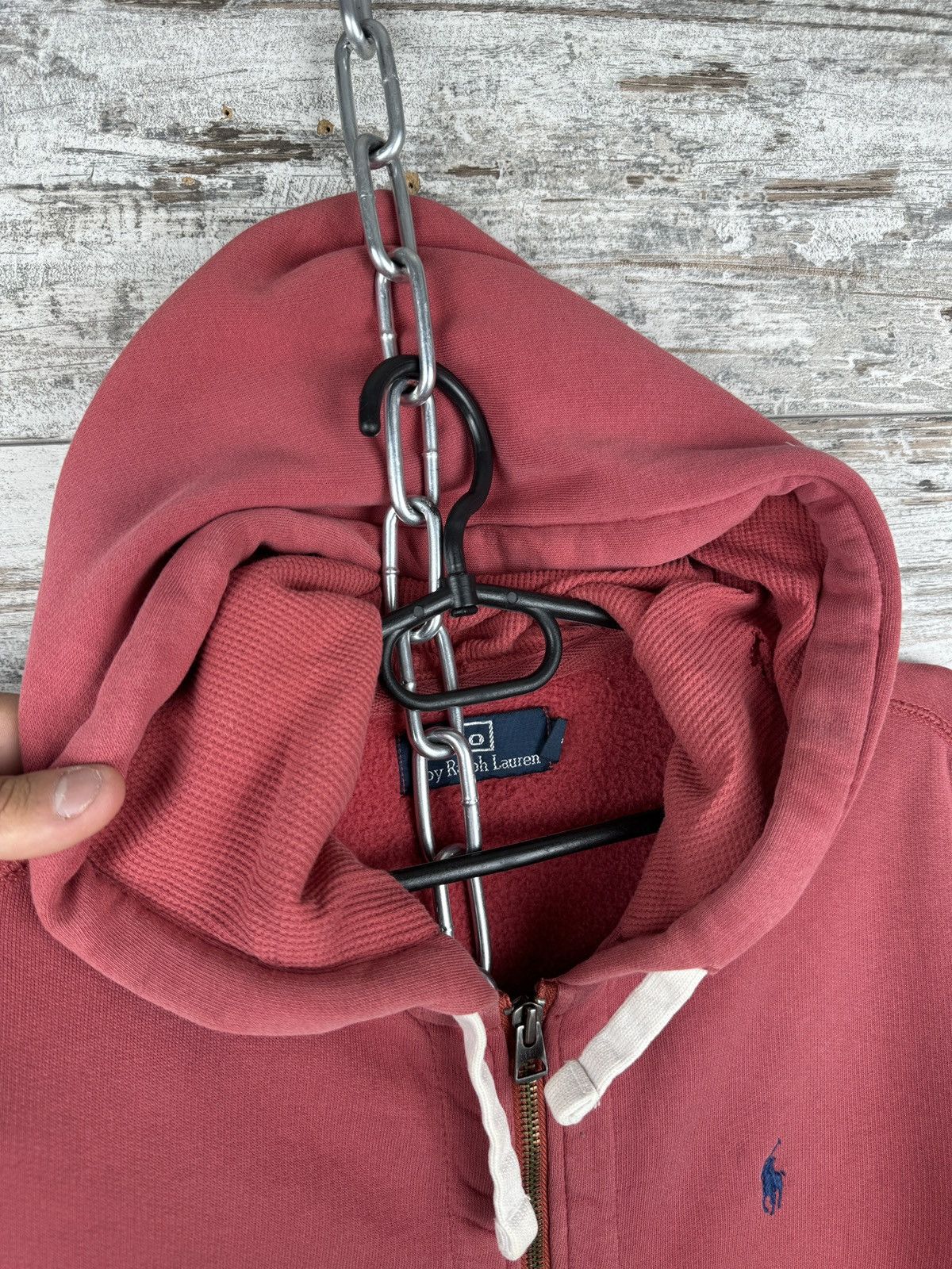 Polo Ralph Lauren Mens Vintage Polo Ralph Lauren zip hoodie pink rare rugby Size US S / EU 44-46 / 1 - 11 Thumbnail