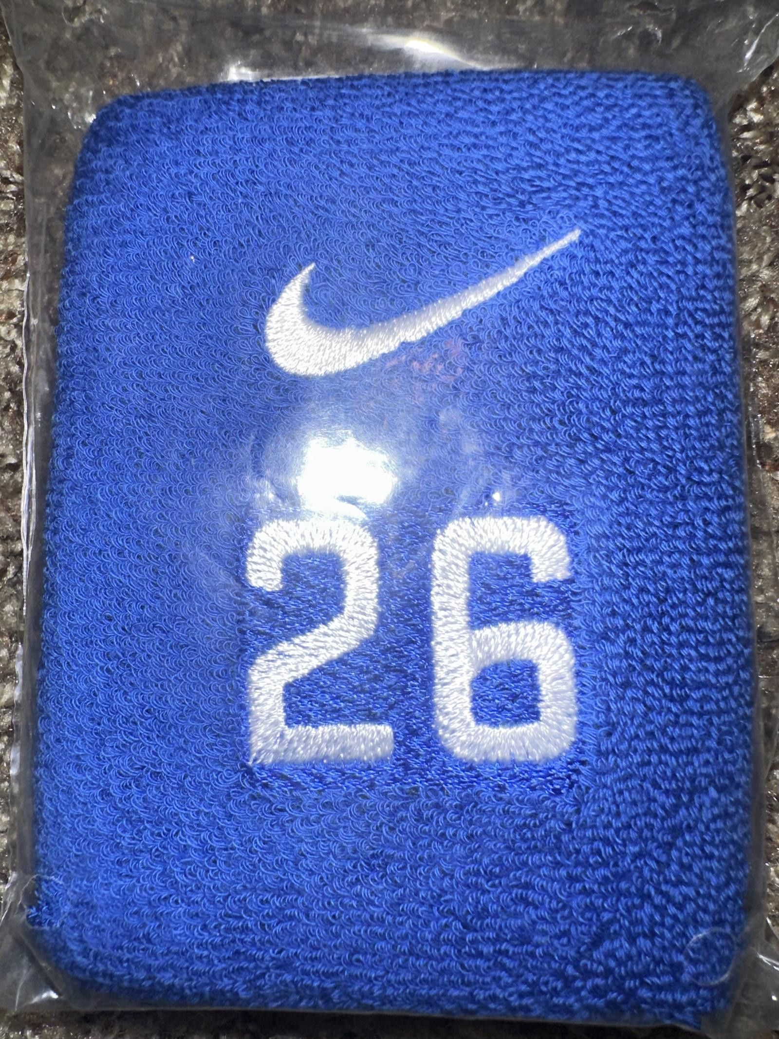 Nike Nike 2 #26 Blue Double Wide Wrist Bands 2017 Size ONE SIZE - 3 Thumbnail