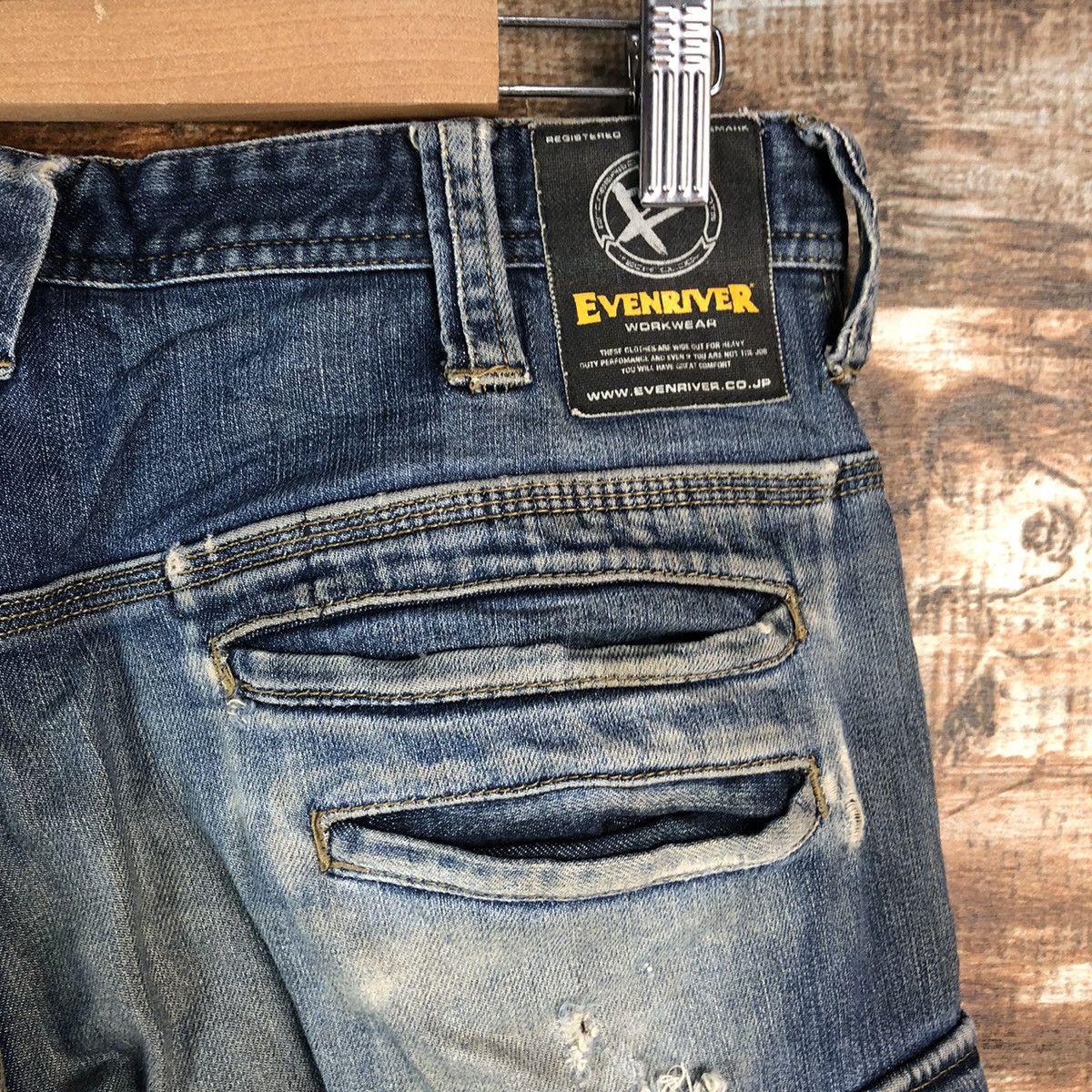 Japanese Brand Even River Blue Distressed ripped Denim Pants #A2150 Size US 30 / EU 46 - 20 Thumbnail