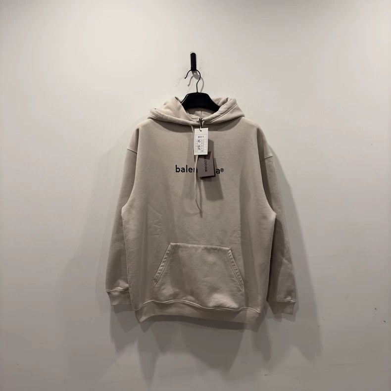 Balenciaga Balenciaga Stone Gray Logo Hoodie, Size XS Size US XS / EU 42 / 0 - 1 Thumbnail