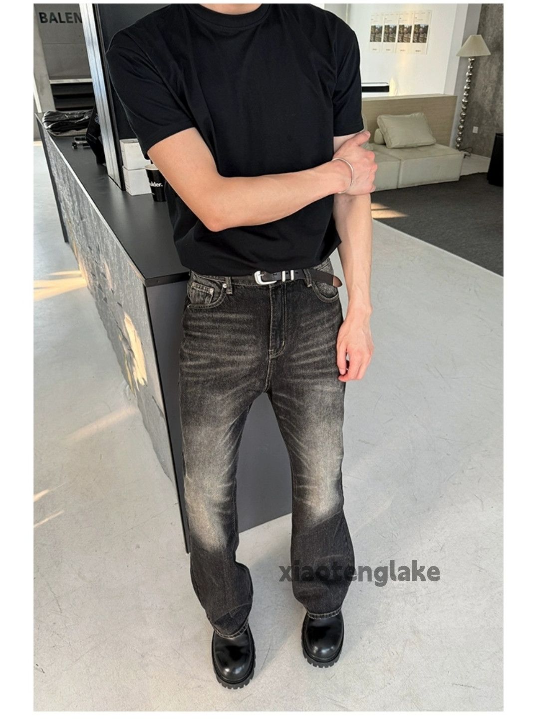 Designer Unisex washed faded cleanfit yuppie y2k punk jeans Size US 32 / EU 48 - 1 Thumbnail