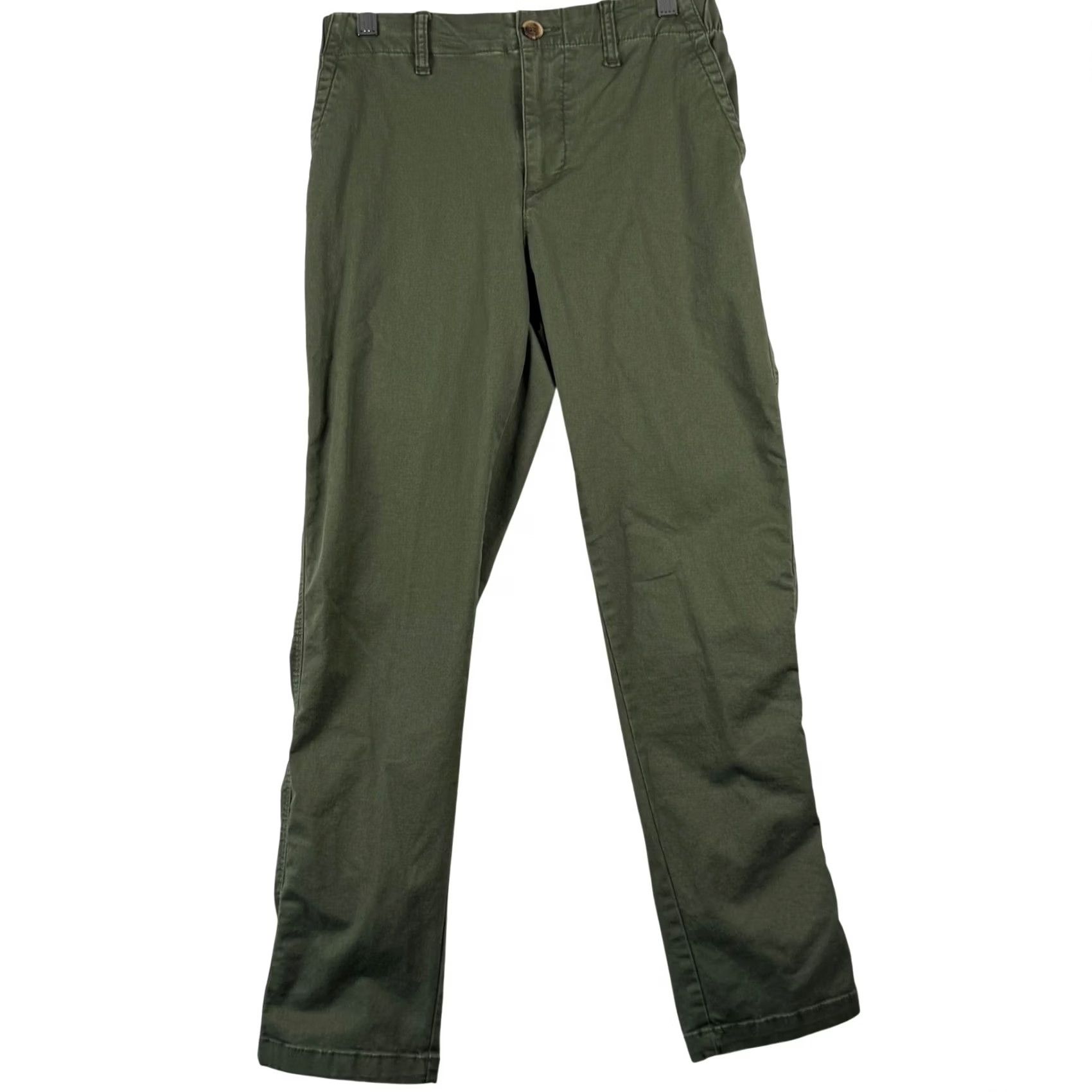 Old Navy VINTAGE Old Navy Easy Chino Pants Women Regular S Green Alpine Tundra Elastic Waist Pockets Twill Casual All Season Womens Size 28" / US 6 / IT 42 - 2 Thumbnail