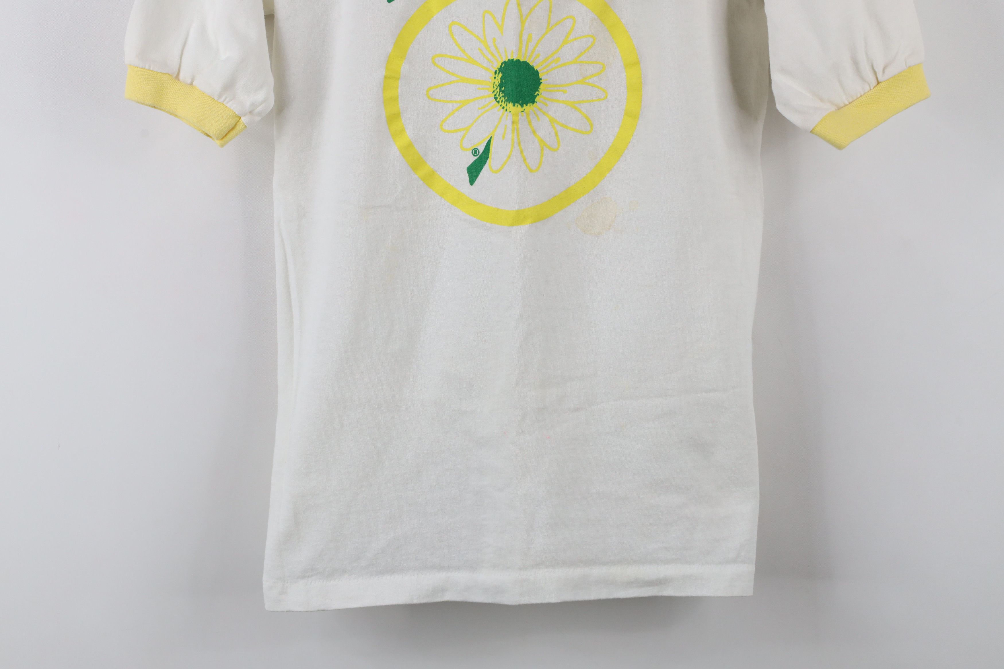 Vintage Vintage 70s 80s Streetwear Daisies Flower Ringer T-Shirt USA Size S / US 4 / IT 40 - 3 Thumbnail