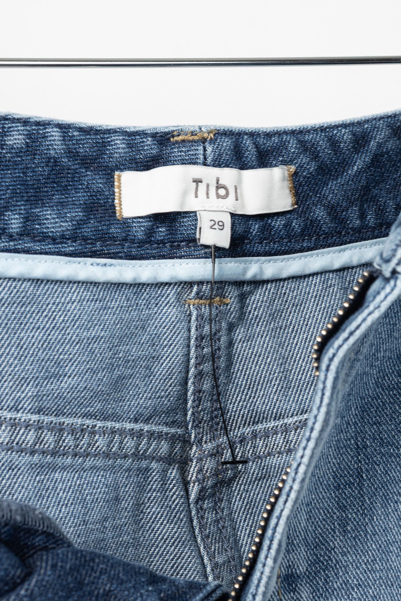 Tibi Tibi Classic Blue Wash Denim Midi Skirt Size 29" - 10 Thumbnail