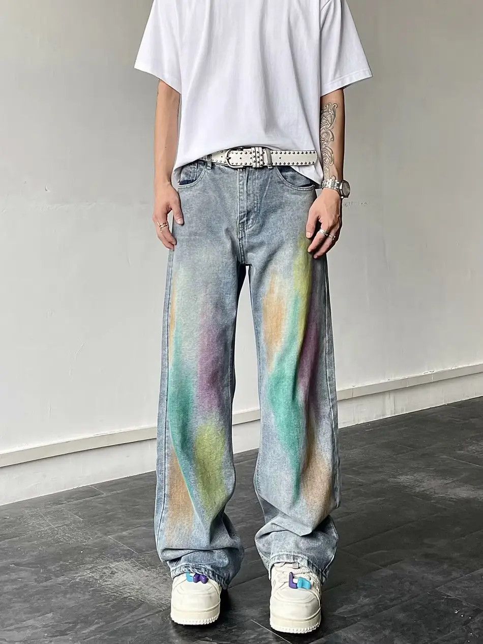 Japanese Brand × Jean Retro graffiti high street straight leg jeans Size US 32 / EU 48 - 2 Thumbnail