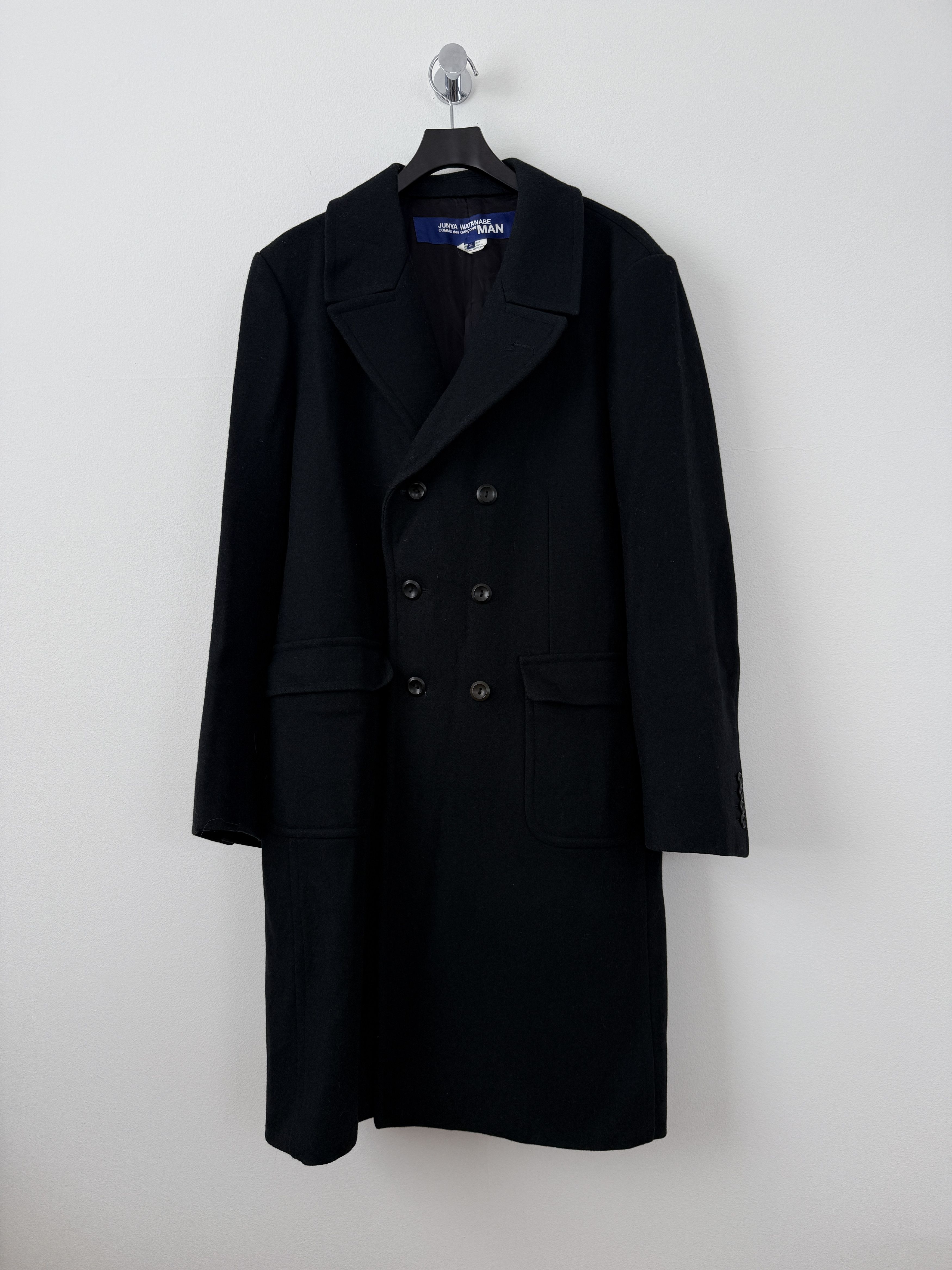 Junya Watanabe Comme Des Garcons MAN Wool Double Breasted Overcoat Size US XL / EU 56 / 4 - 1 Thumbnail