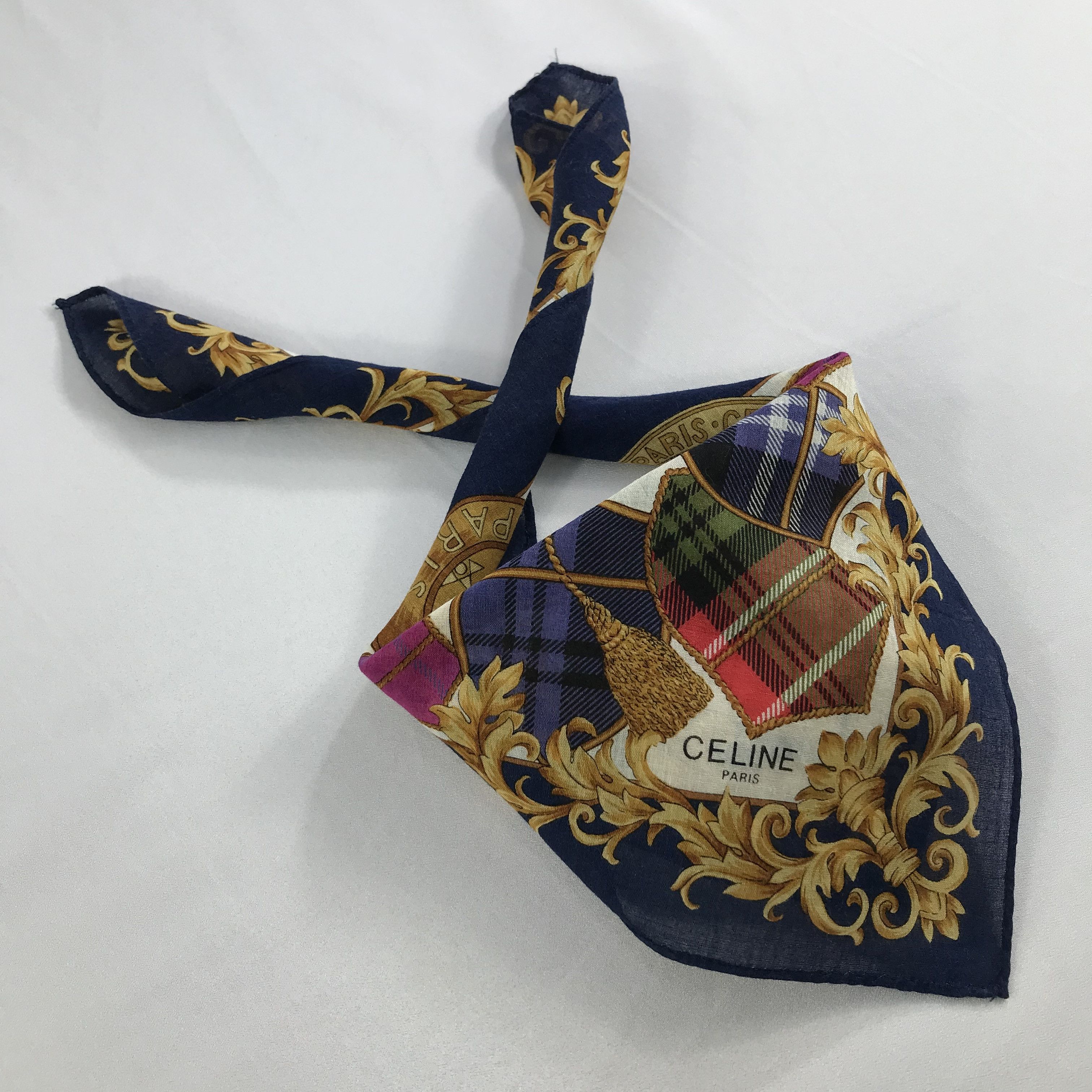 Celine × Vintage Celine Bandana / Handkerchief / Neckerchief - S2602 Size ONE SIZE - 4 Thumbnail