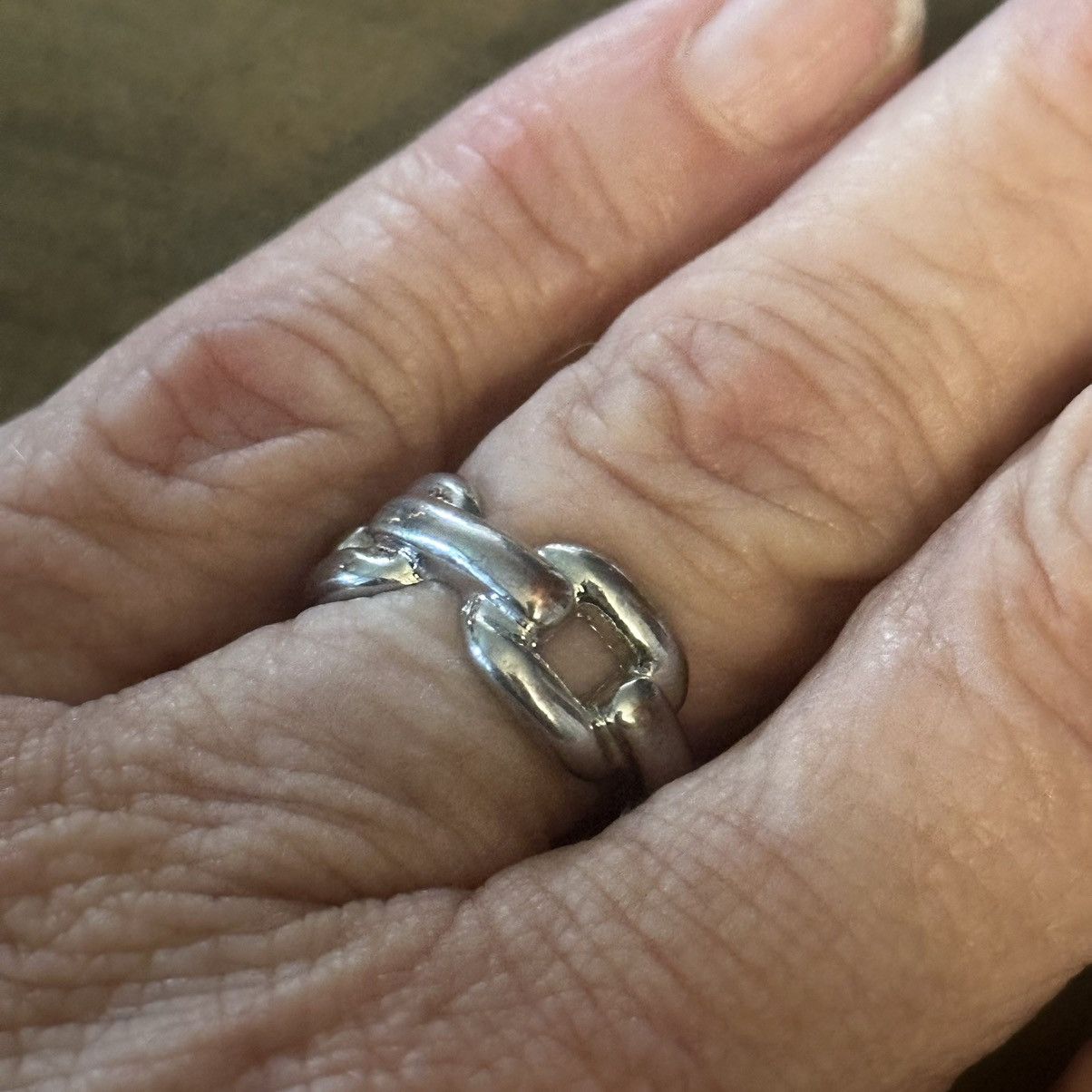 Other Silver tone chunky link ring Size ONE SIZE - 3 Thumbnail