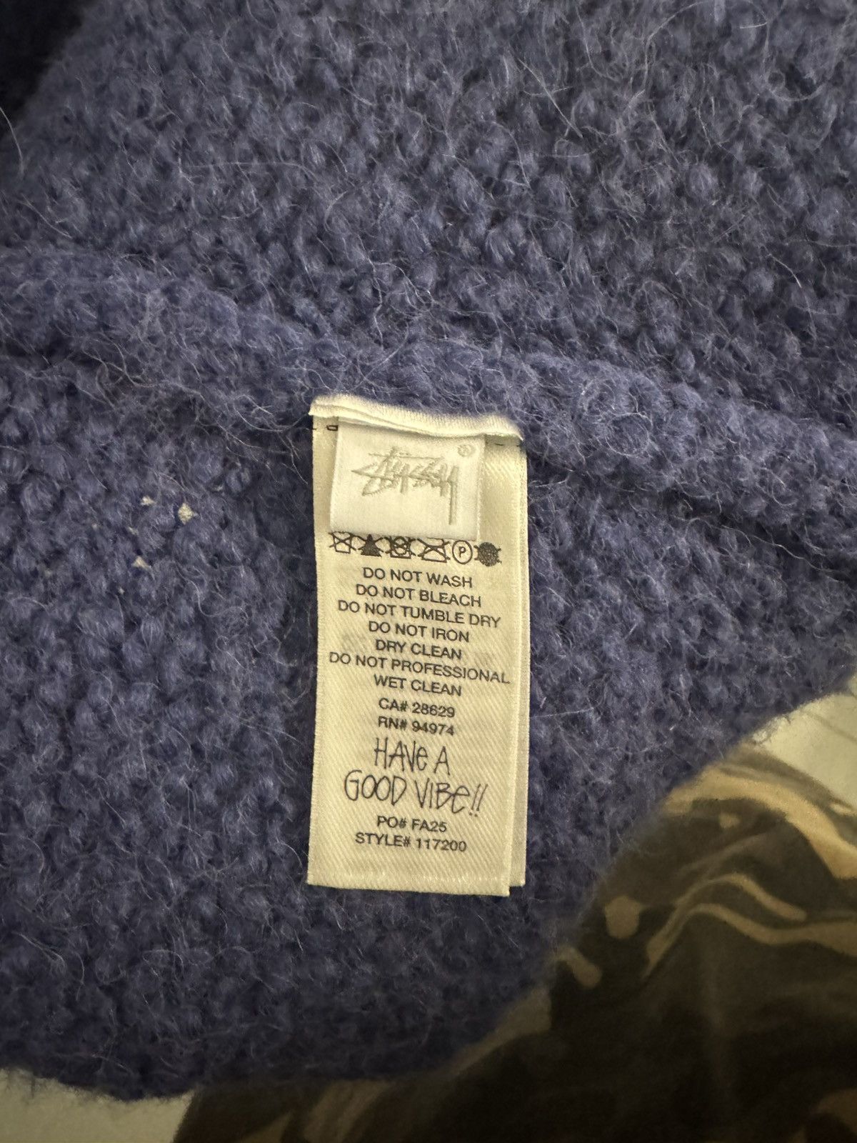 Stussy Blue Stussy Knitted Hoodie Size US L / EU 52-54 / 3 - 3 Thumbnail
