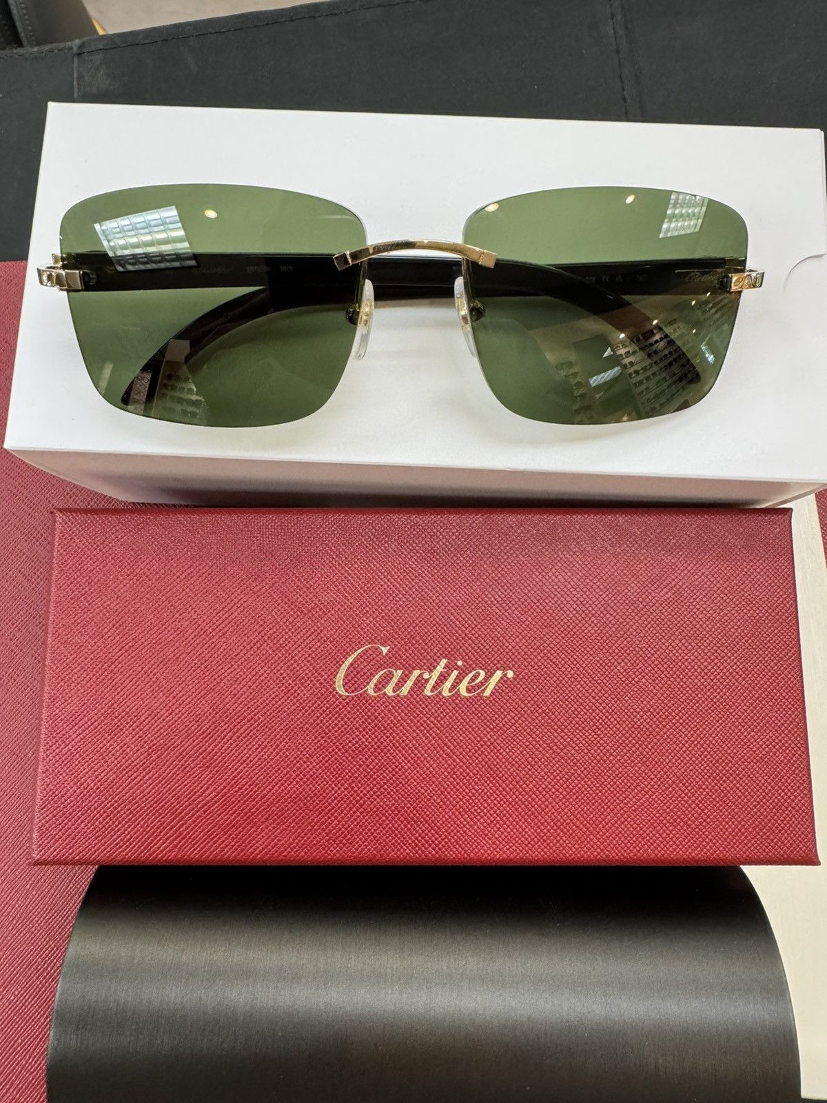 Cartier Cartier White Buffalo Horn Glasses C Decor White Buffs Size ONE SIZE - 4 Thumbnail