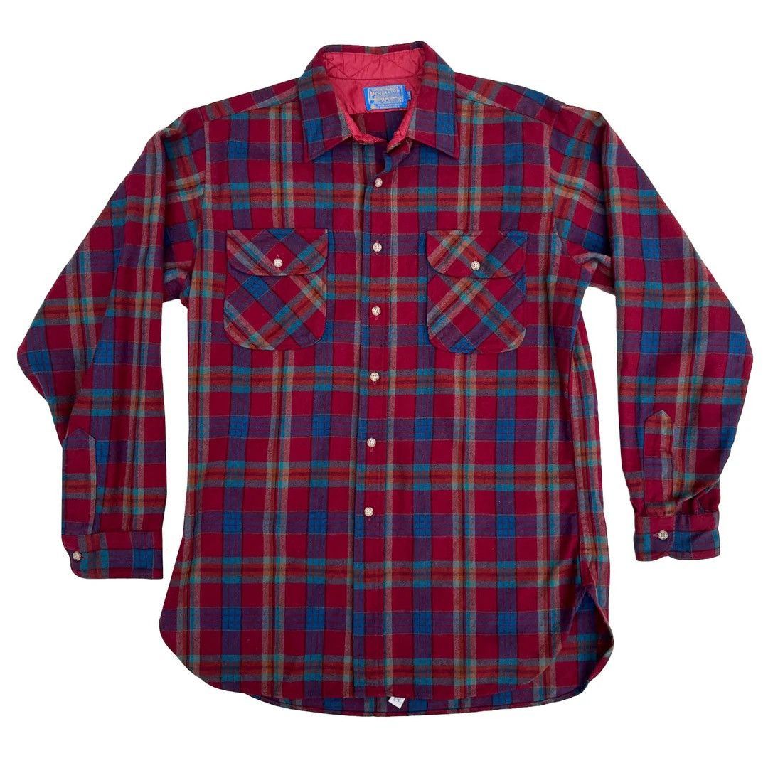 Pendleton × Vintage Pendleton 1980 80s Vintage L/S USA Made Wool Over Shirt Size US L / EU 52-54 / 3 - 1 Thumbnail