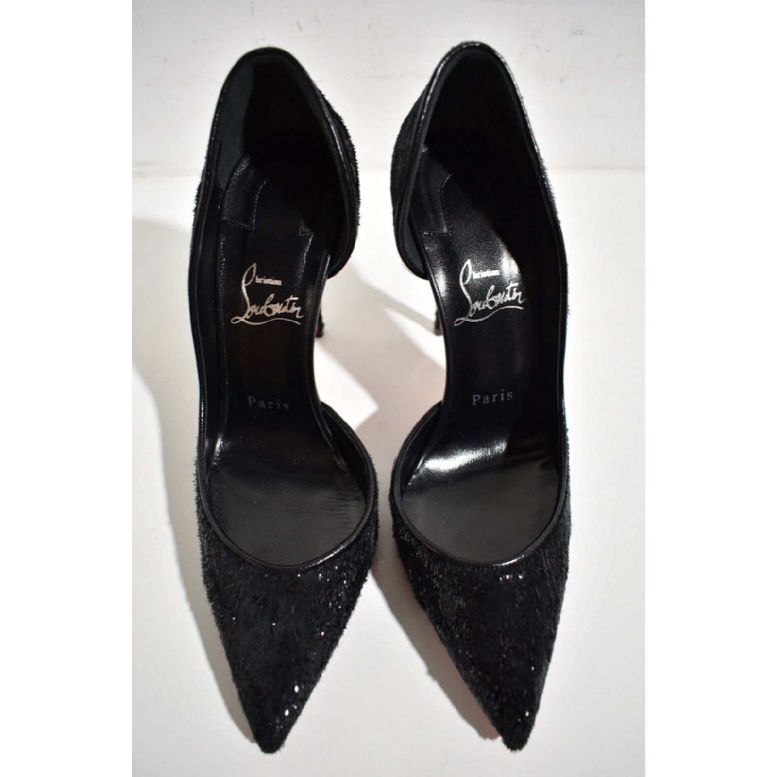 Christian Louboutin Iriza 100 Black Velvet Papillon D'Orsay Heel Pump 39 Size US 9 / IT 39 - 7 Thumbnail