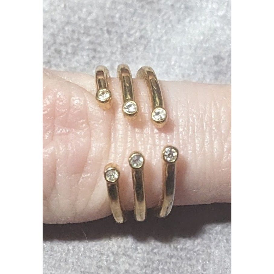 Other Baublebar Glam Gold Tone Tripe Layer Cage Ring With Clear St Size ONE SIZE - 4 Thumbnail