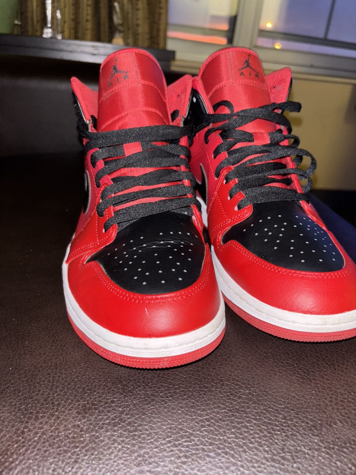 Jordan Brand Red And Black Air Jordan 1 Mid Size US 11.5 / EU 44-45 - 2 Thumbnail
