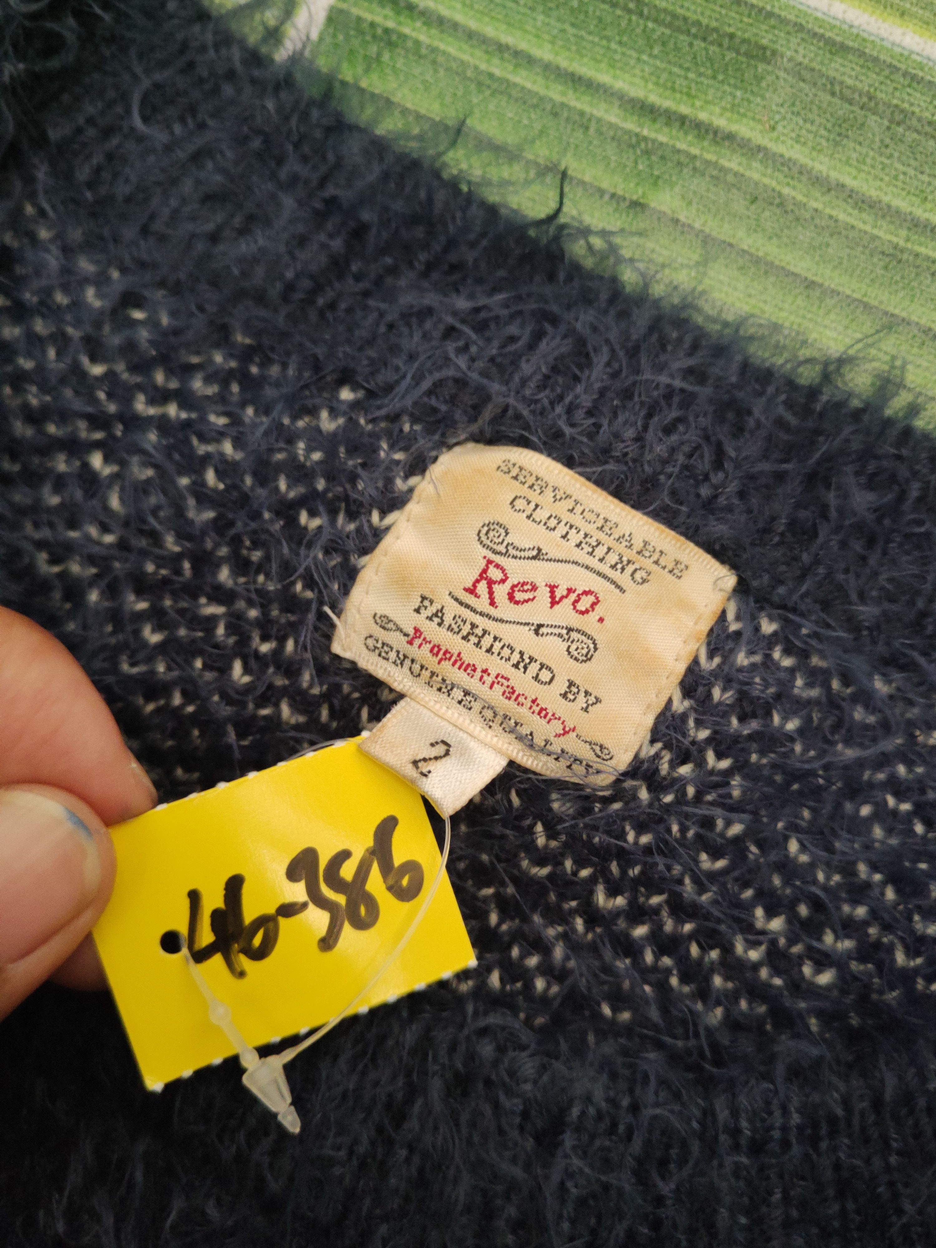 Japanese Brand DL Revo Navy Fur Mohair shaggy Knitwear Sweatshirts #46-386 Size US S / EU 44-46 / 1 - 13 Thumbnail