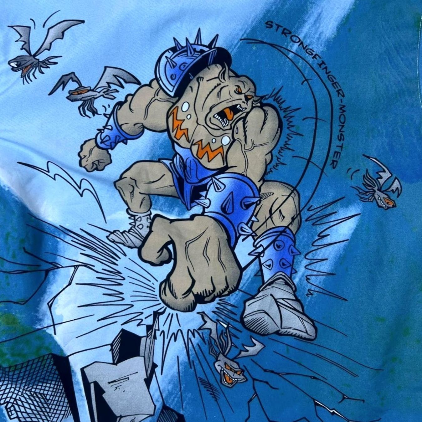 Vintage WXY Monster Anime Manga Graphic Blue Polyester Shirt XS 152, Button-Up, Collared, Regular Fit, Mens, 90s Era Size US XS / EU 42 / 0 - 4 Thumbnail