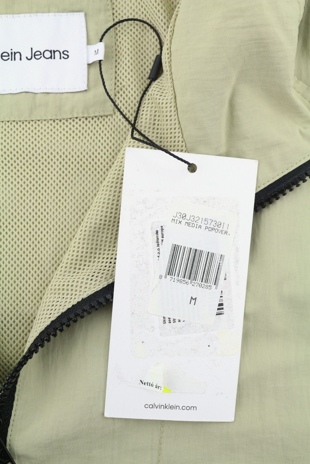 Calvin Klein MIX MEDIA POPOVER M Green Half Zip Logo Anorak 87428 Size US M / EU 48-50 / 2 - 6 Thumbnail