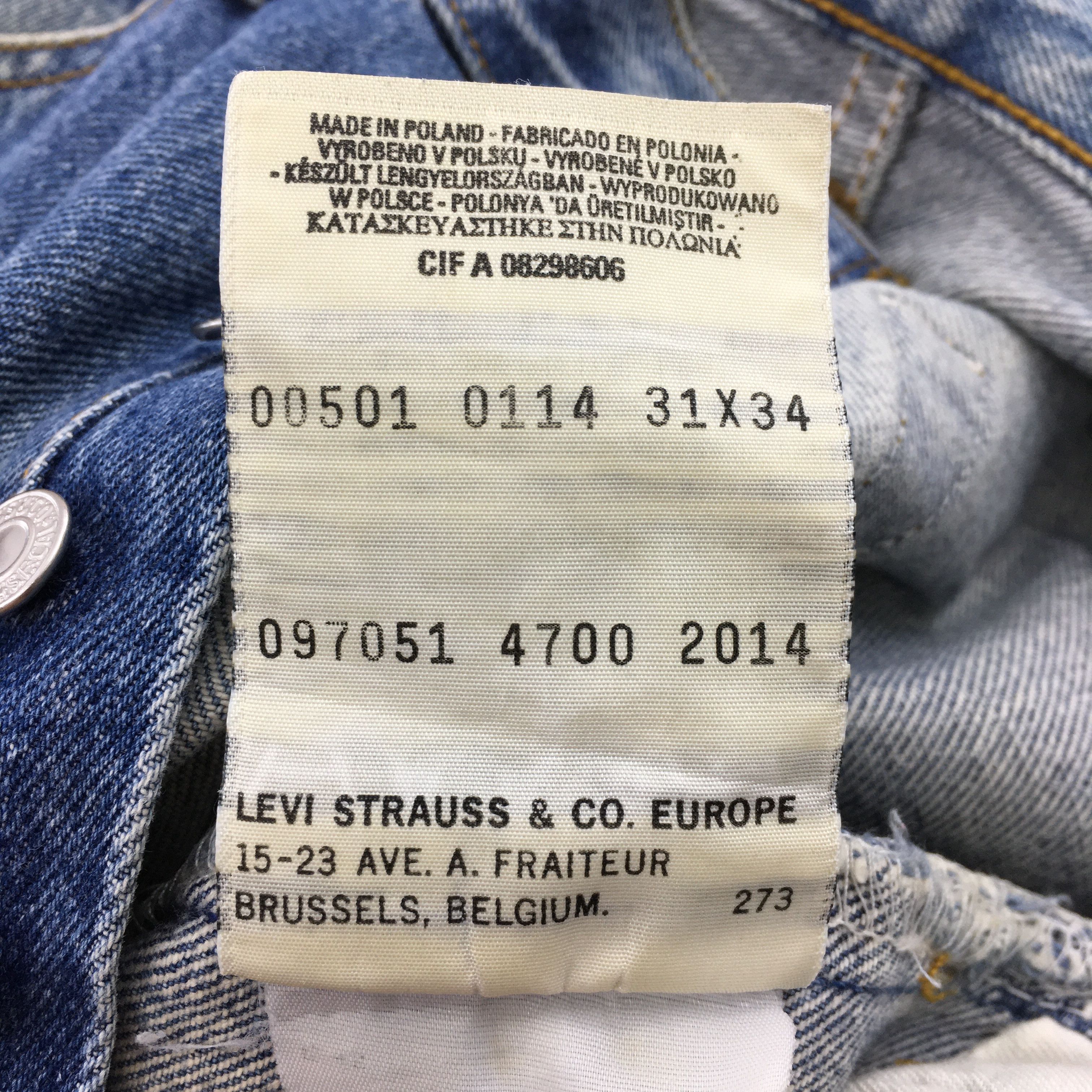 Levi's Size 29x32 Vintage 90s Levi's 501 Faded Blue Jeans S965 Size US 29 - 14 Thumbnail