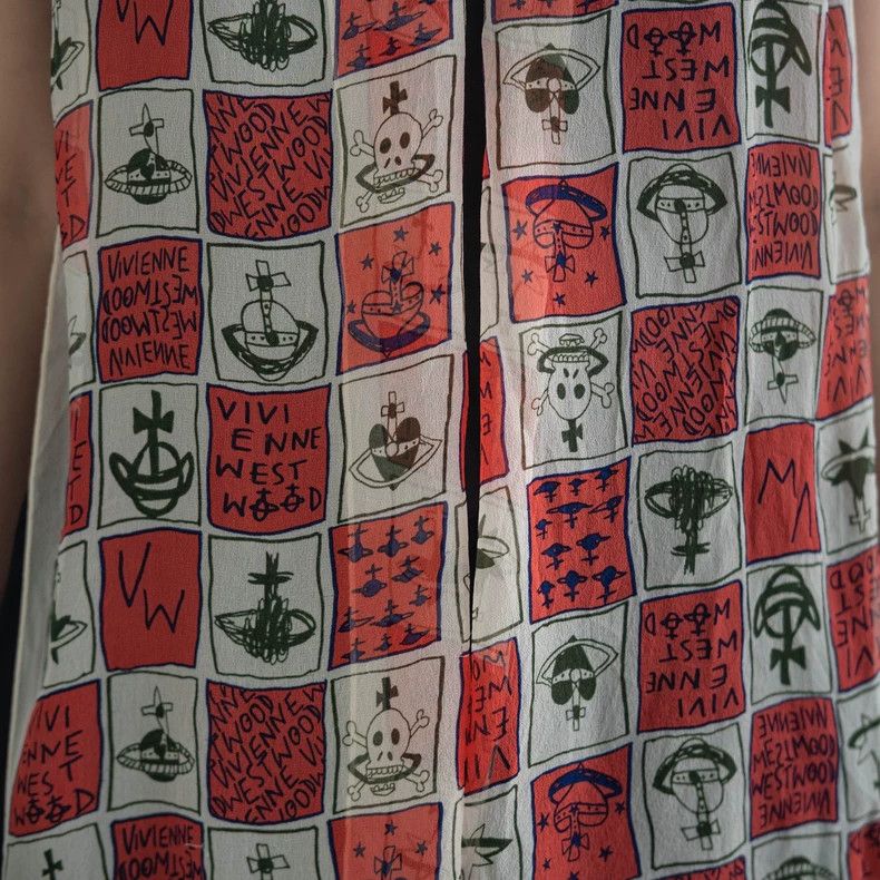 Vivienne Westwood Vivienne Westwood size25*167cm Saturn Skull Silk Scarf Size ONE SIZE - 3 Thumbnail
