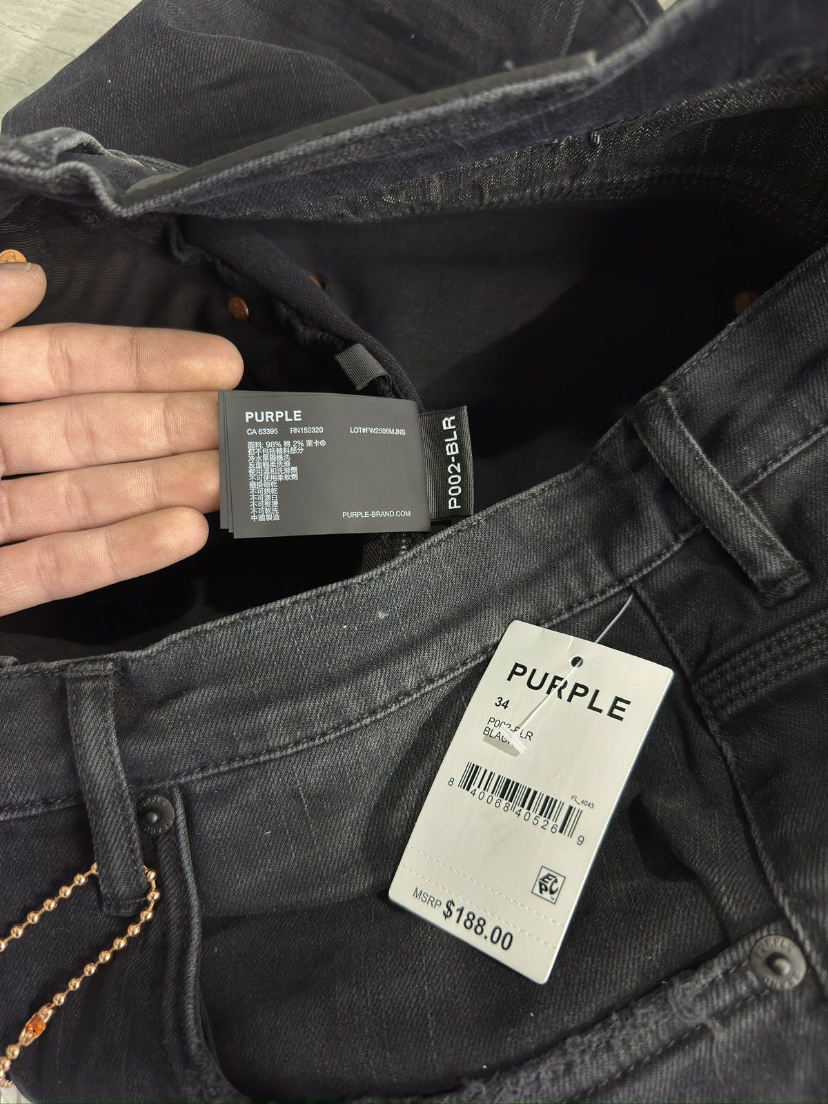 Purple PURPLE Black Skinny Jeans Size US 34 / EU 50 - 4 Thumbnail