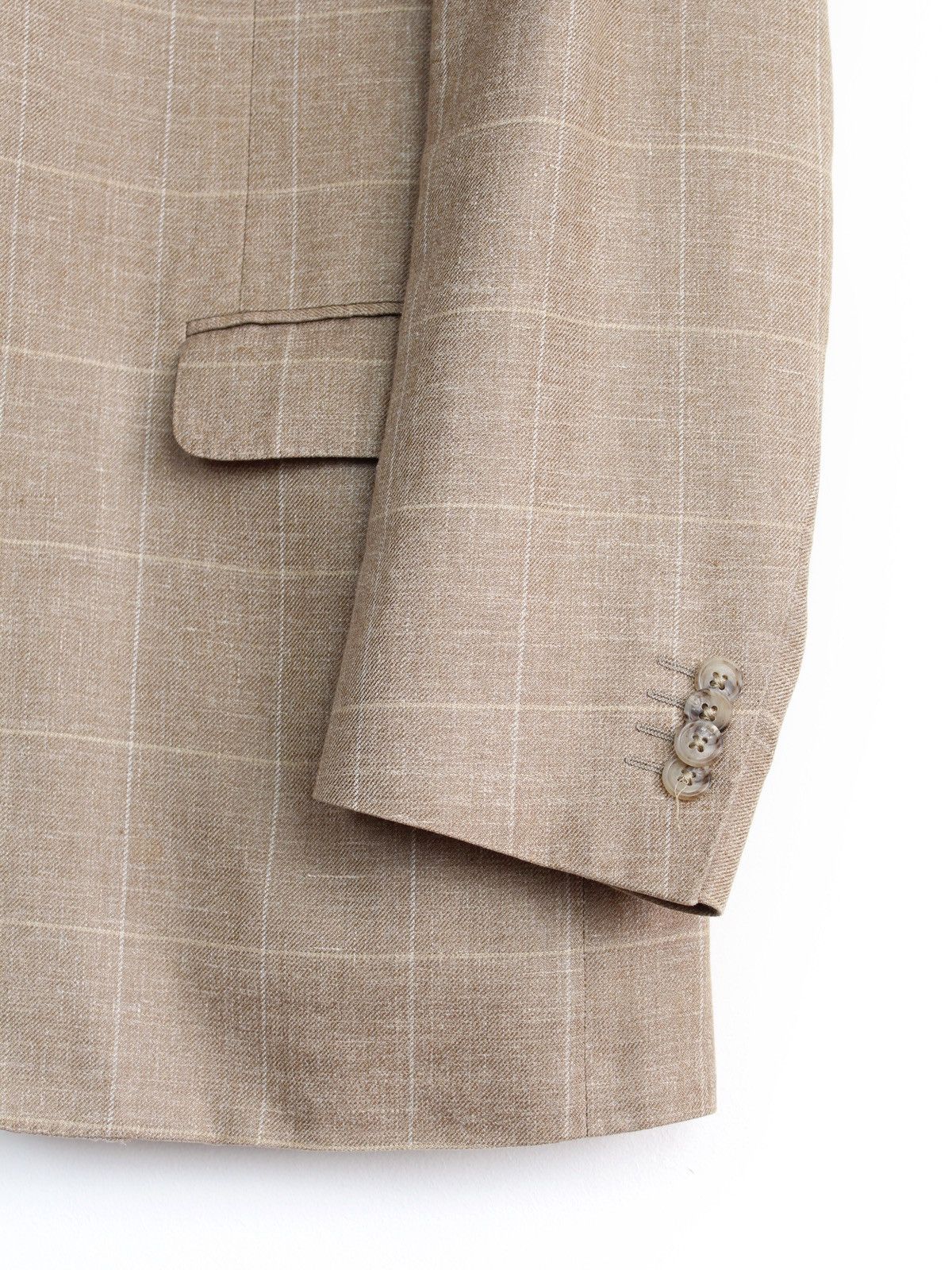Corneliani Corneliani Beige Silk Linen Sport Blazer Size 52R - 3 Thumbnail