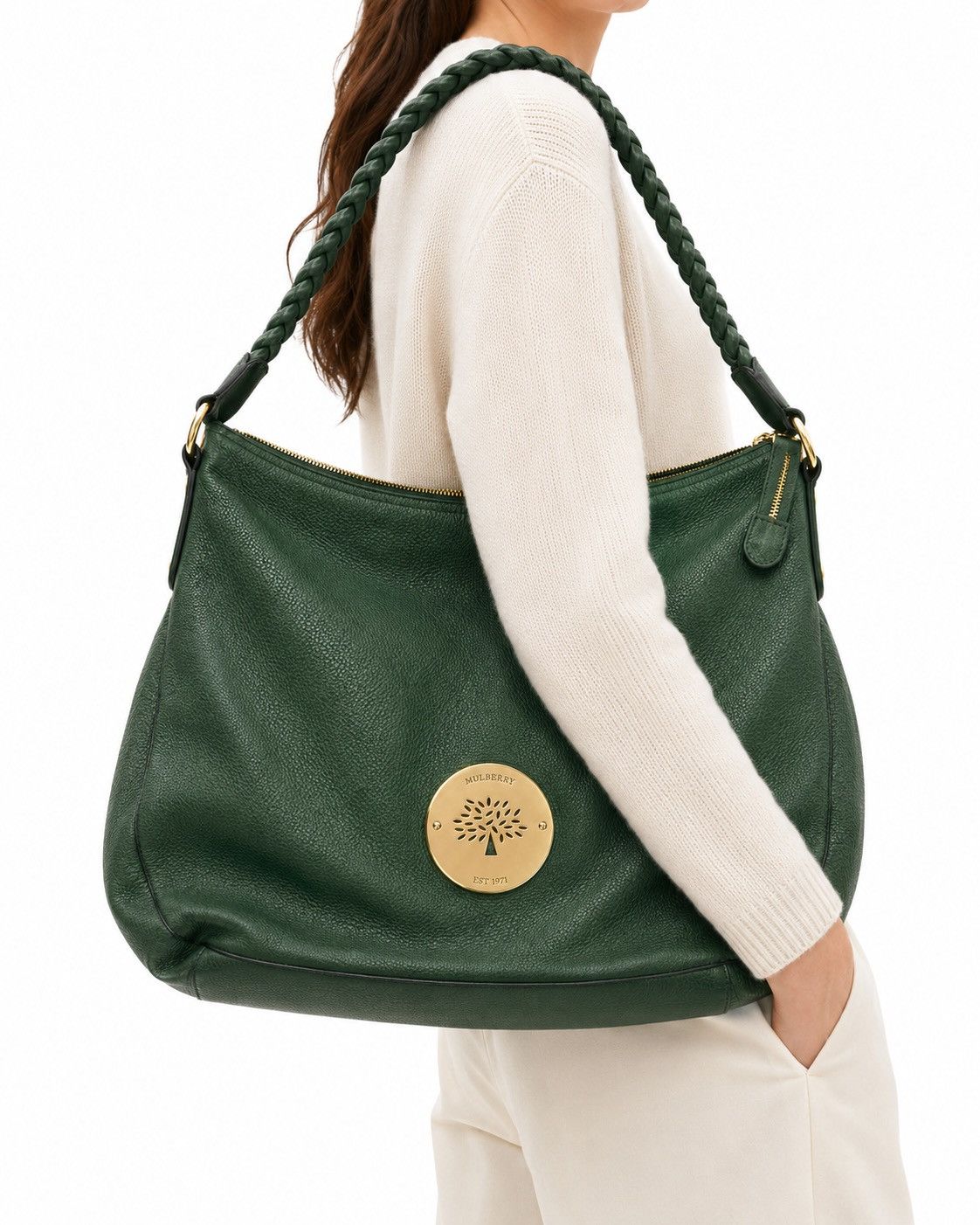 Mulberry Mulberry Daria Green Leather Hobo Bag Size ONE SIZE - 1 Thumbnail