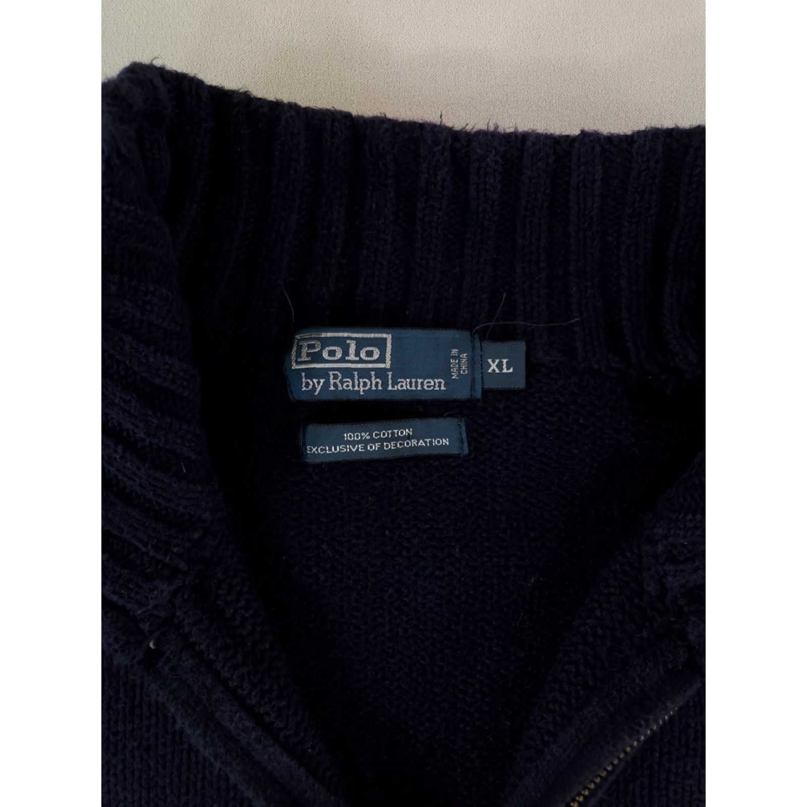 Polo Ralph Lauren Polo Ralph Lauren Sweater 1/4 Zip Cotton Blue Banded Ribbed Collar Mens XL Blue Size US XL / EU 56 / 4 - 3 Thumbnail