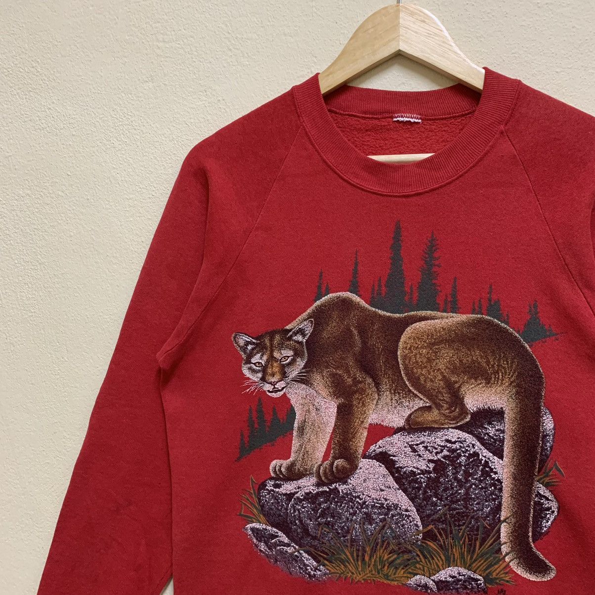 Habitat × Vintage Vintage 90s COUGAR ANIMAL Nature Big image Sweatshirt Size US M / EU 48-50 / 2 - 4 Thumbnail