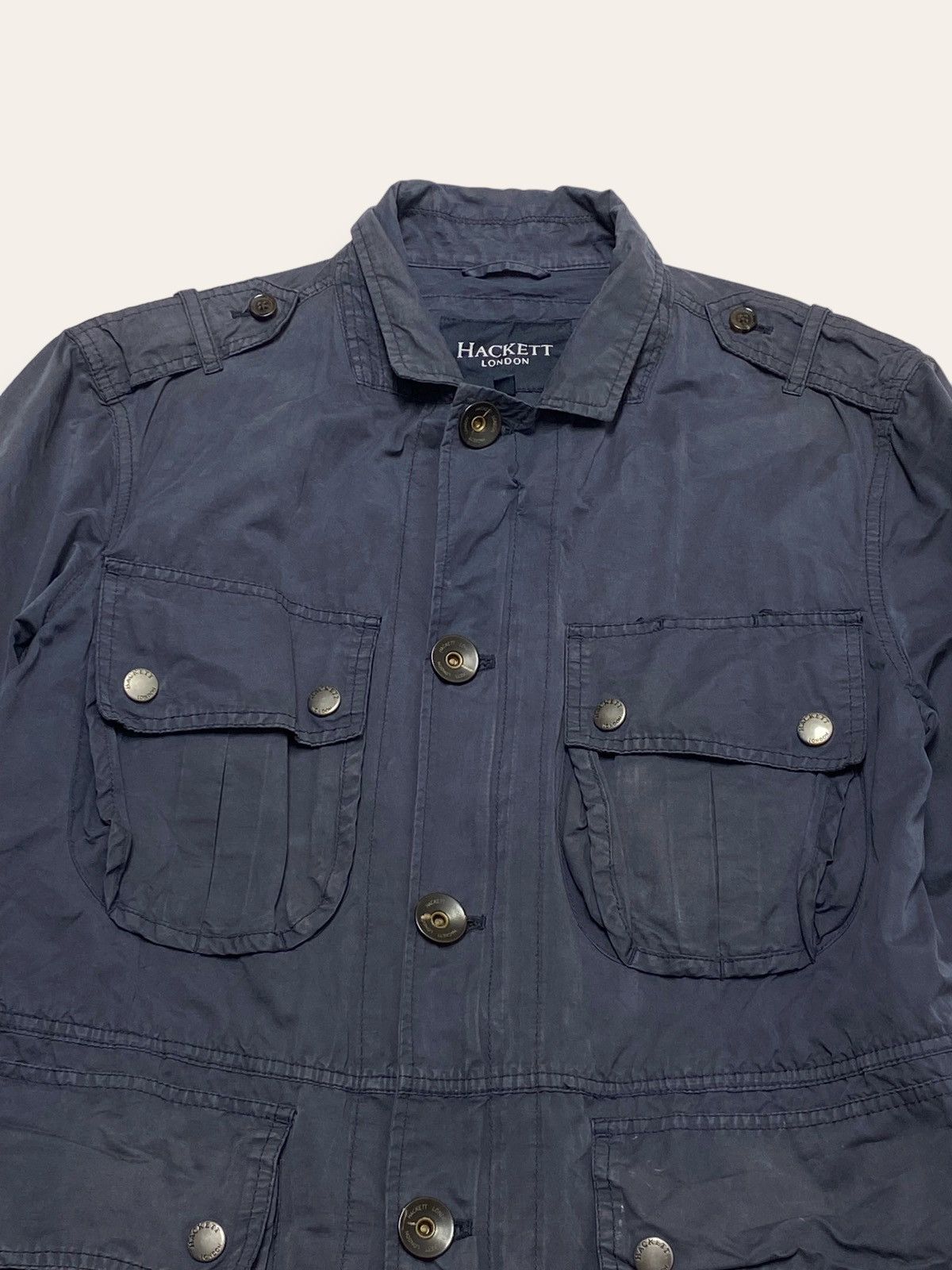 Hackett Vintage HACKETT Multi Pocket Navy Faded Light Jacket Size US M / EU 48-50 / 2 - 2 Thumbnail