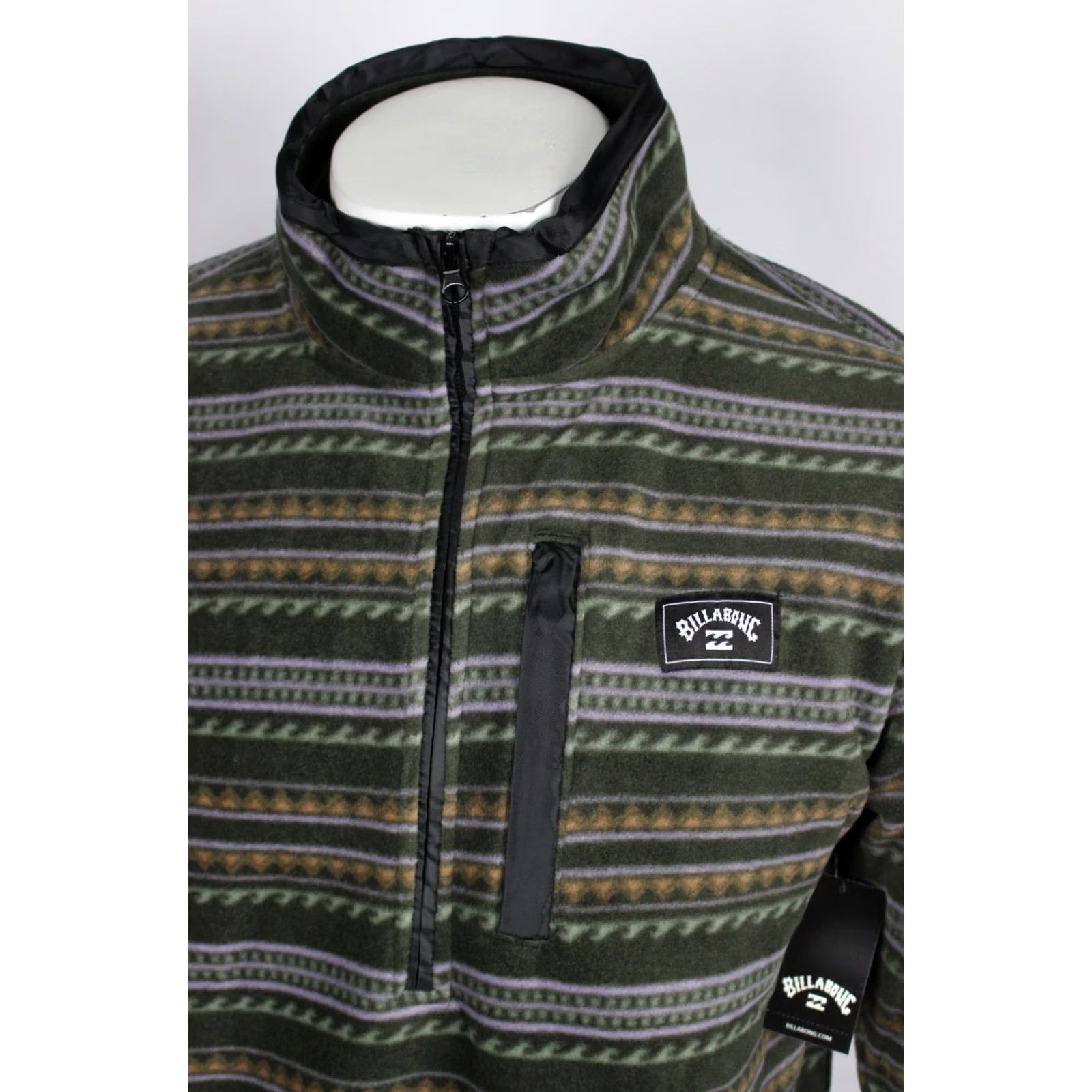 Billabong Billabong Men's Drew Mock Neck Fleece Pullover 1/2 Zip M Medium Black Print Size US M / EU 48-50 / 2 - 4 Thumbnail