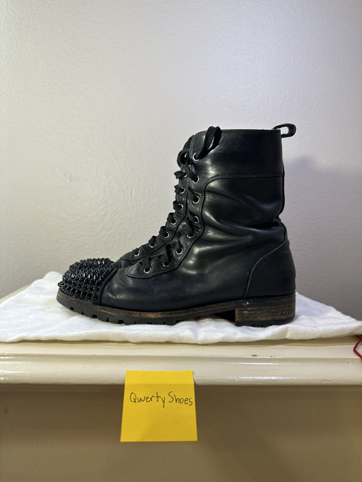 Christian Louboutin Christian Louboutin Black Spiked Toe boot Size US 7.5 / IT 37.5 - 1 Thumbnail