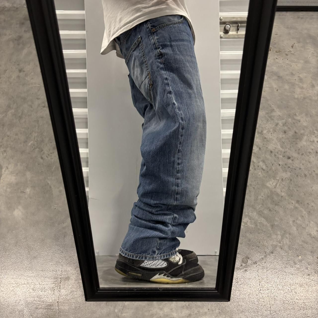 Japanese Brand × Vintage Crazy Vintage Y2K/2000s Grunge Faded Dark Wash Denim Jeans! Size US 36 / EU 52 - 2 Thumbnail