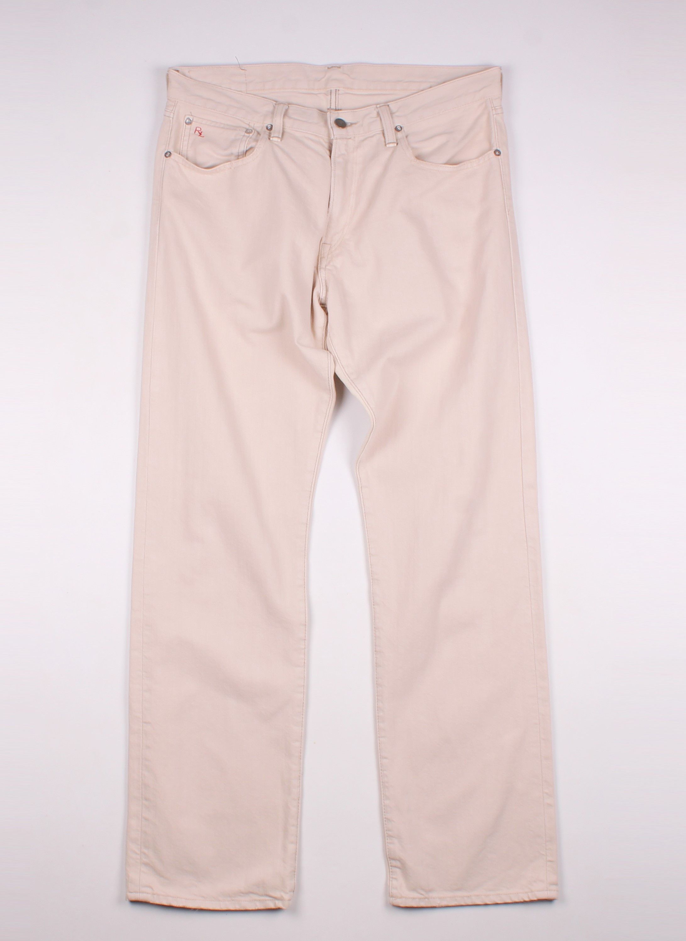 Polo Ralph Lauren Vintage Polo Ralph Lauren Beige Classic Fit Denim Jeans Size US 33 - 1 Thumbnail