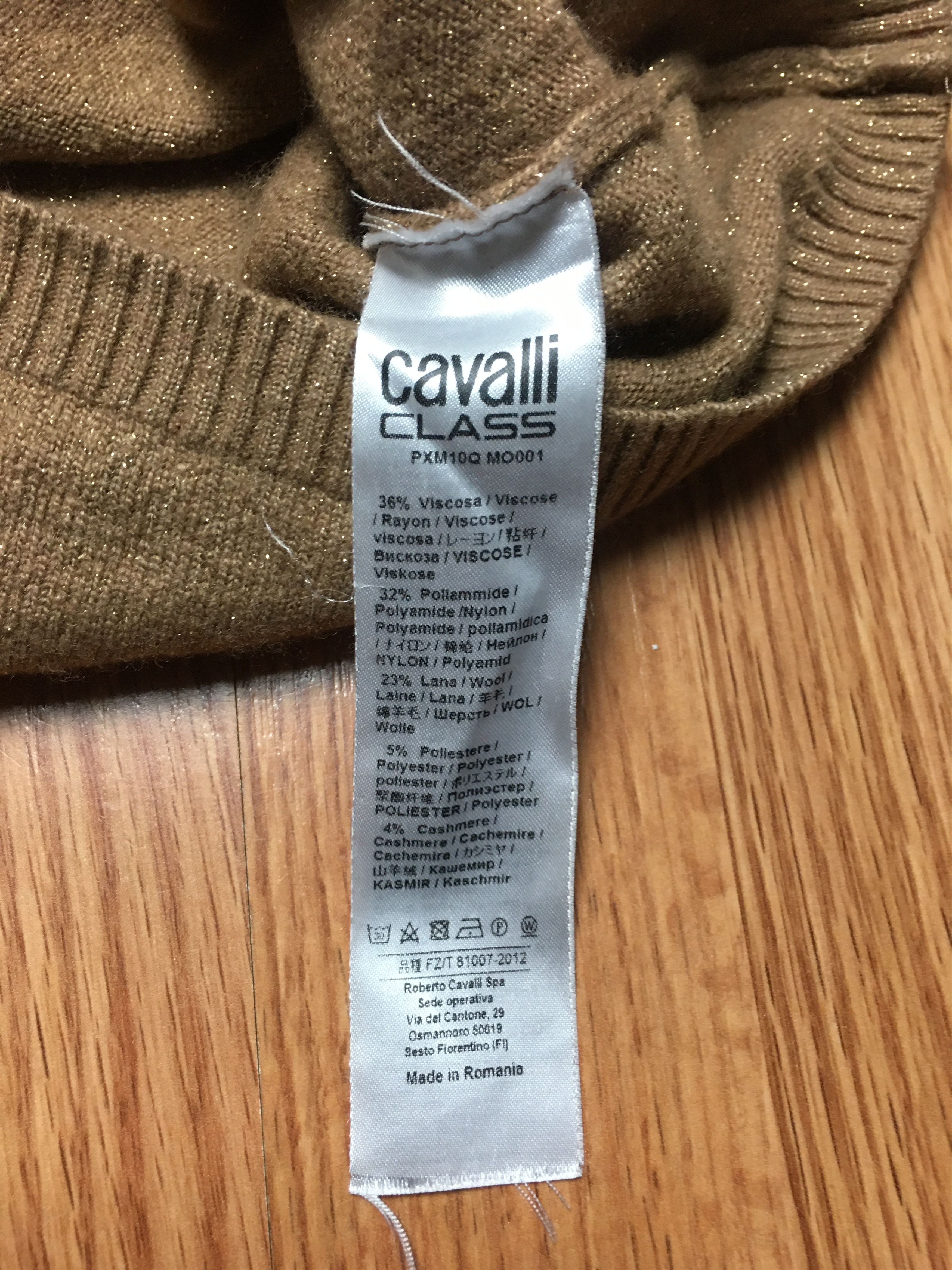 Roberto Cavalli Roberto Cavalli Class Gold V-Neck Sweater Size S / US 4 / IT 40 - 10 Thumbnail
