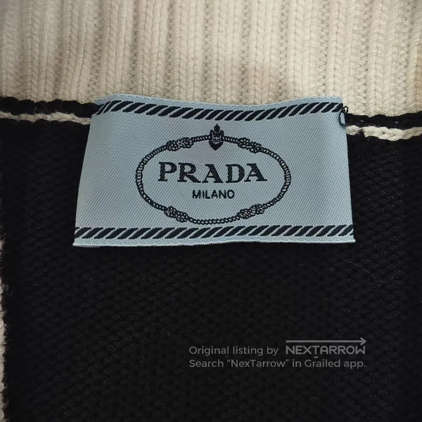 Prada Prada Women's Black Knit Cardigan Shield Logo. Size XS / US 0-2 / IT 36-38 - 3 Thumbnail
