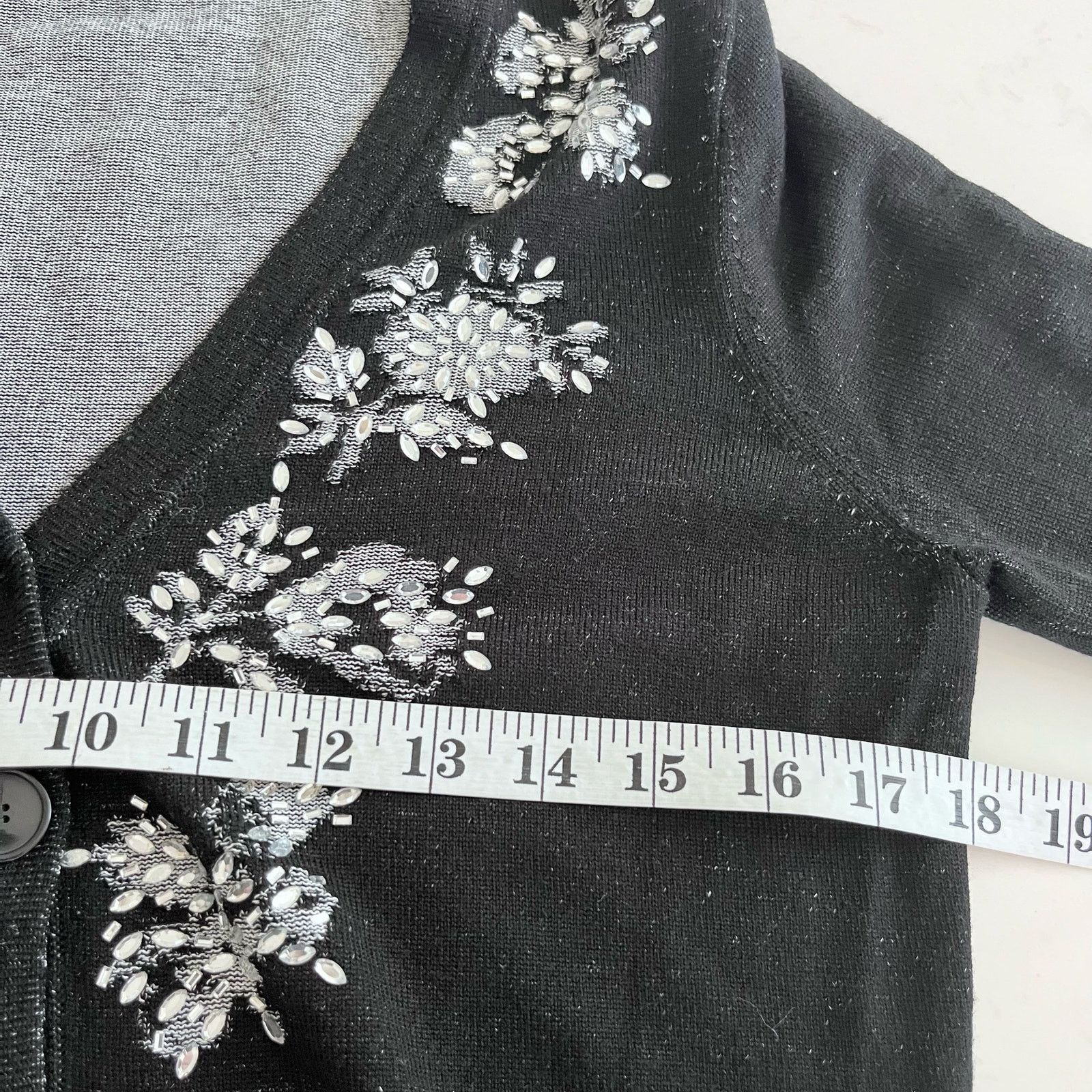 Diane von Furstenberg Diane von Furstenberg Black Floral Cardigan Sweater Size M / US 6-8 / IT 42-44 - 7 Thumbnail