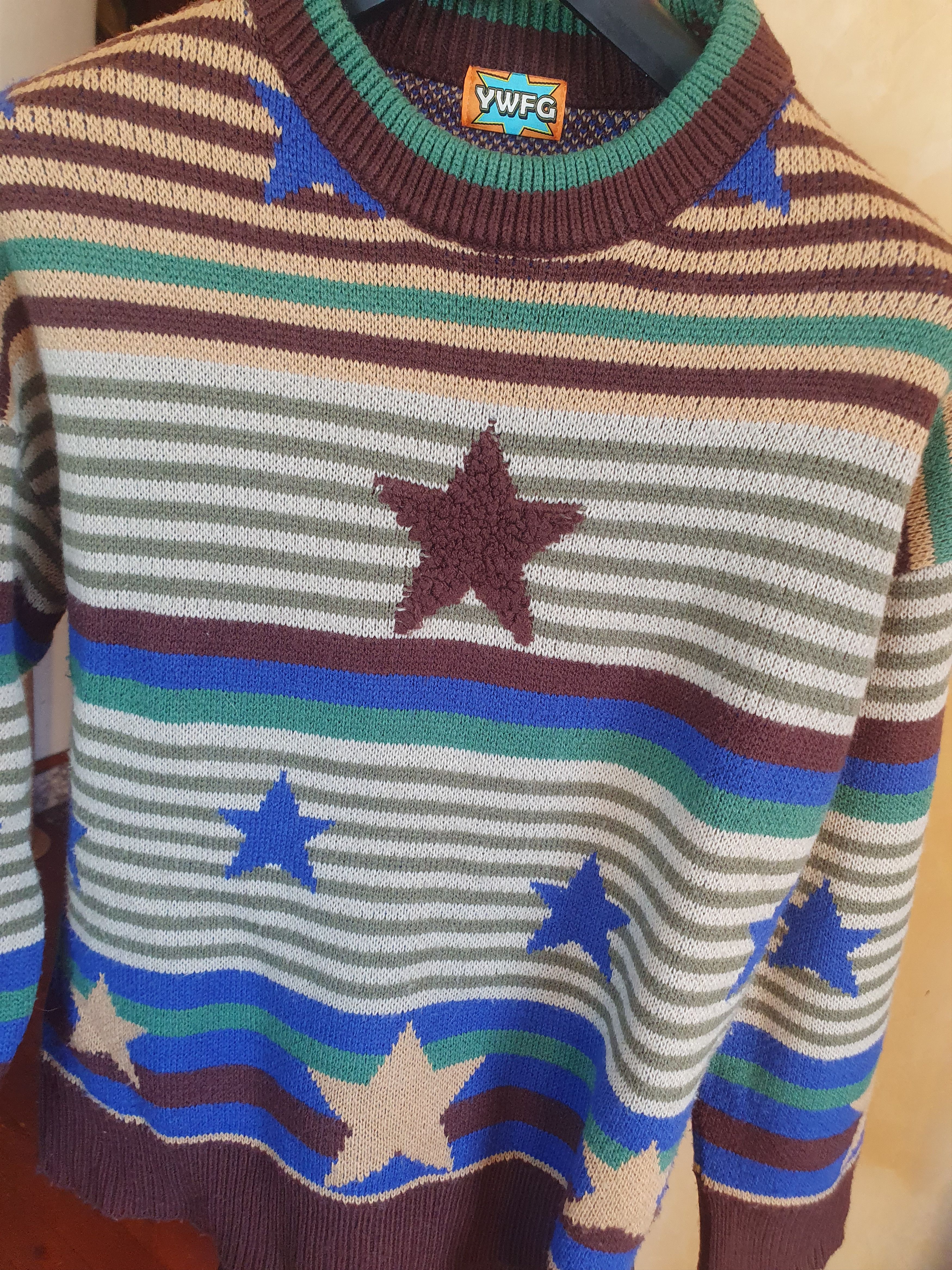 Other YWFG Sweater Stars Indie Fall Knitt Unisex sz M Size US M / EU 48-50 / 2 - 6 Thumbnail